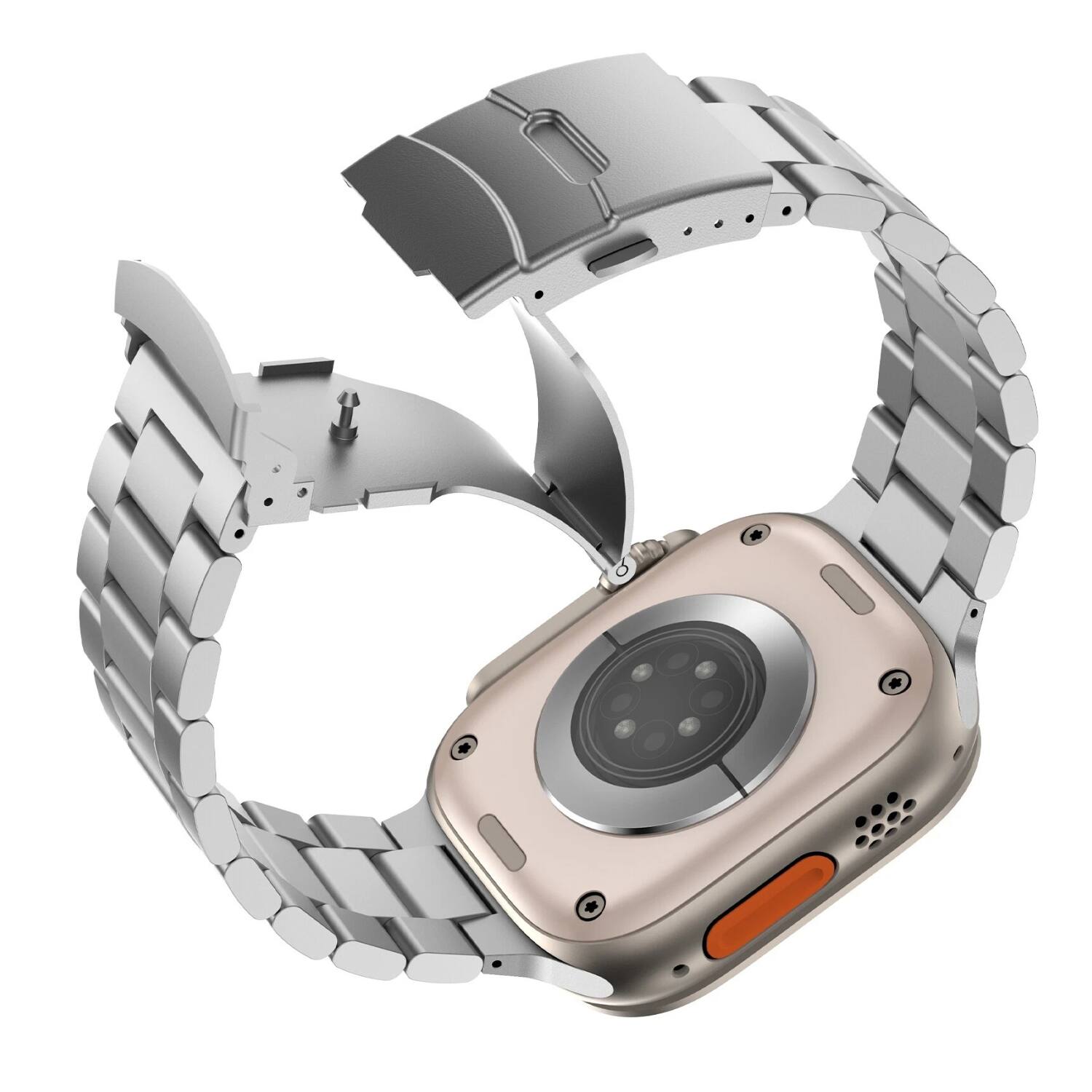 Back. Stock Preferred - Titanium Metal Band for Apple Watch Ultra 2 / Ultra 1 (49mm) –Black - Black.