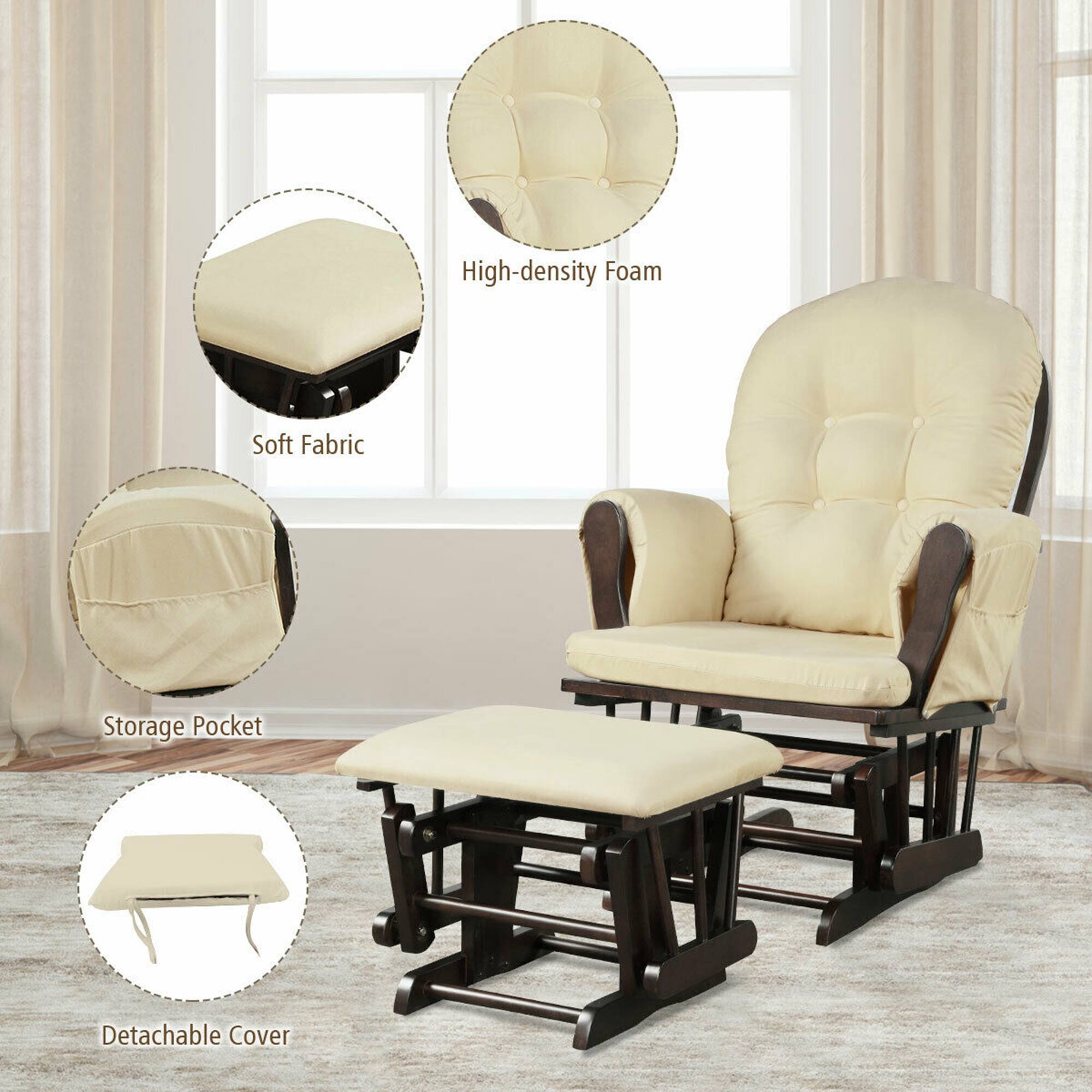 - High-density Foam
- Soft Fabric
- Storage Pocket
- Detachable Cover