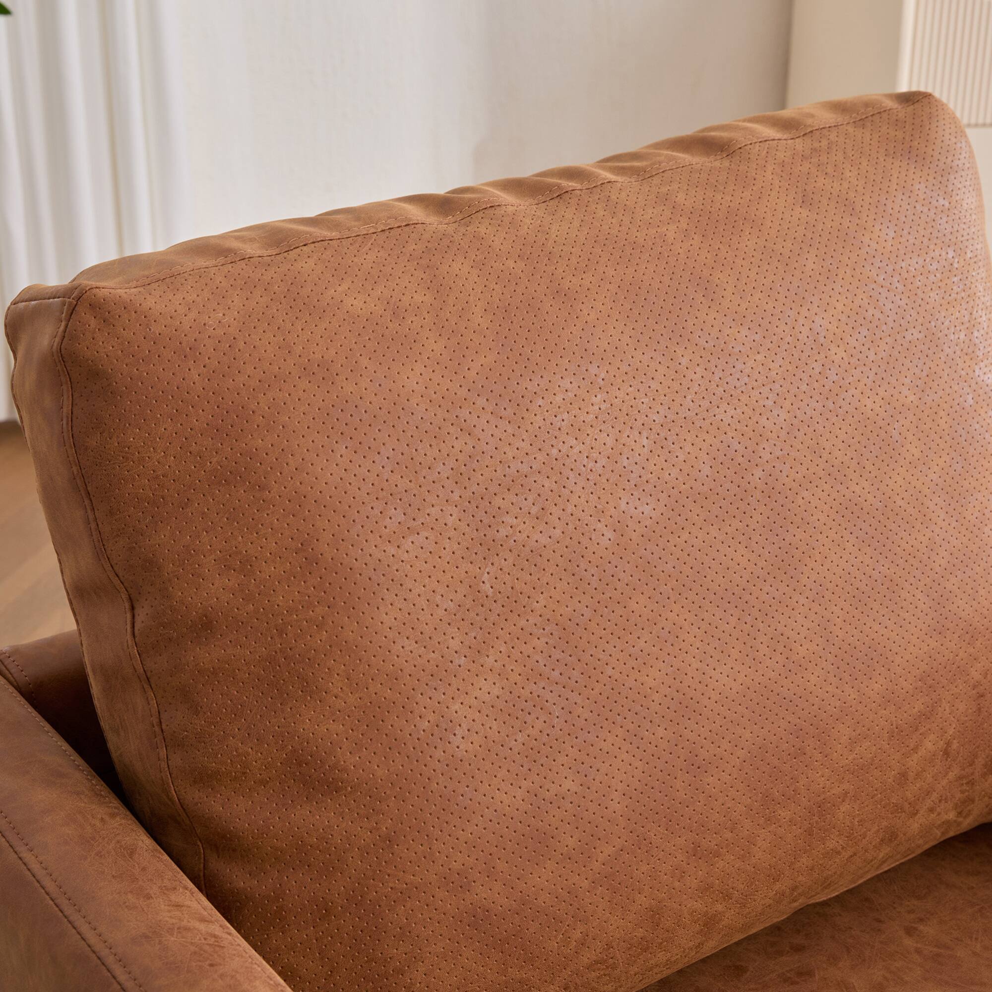 Alt View 7. GOODSILO - Modern Square Swivel Accent Chair with 360-Degree Rotation for Living Room and Bedroom - Brown.