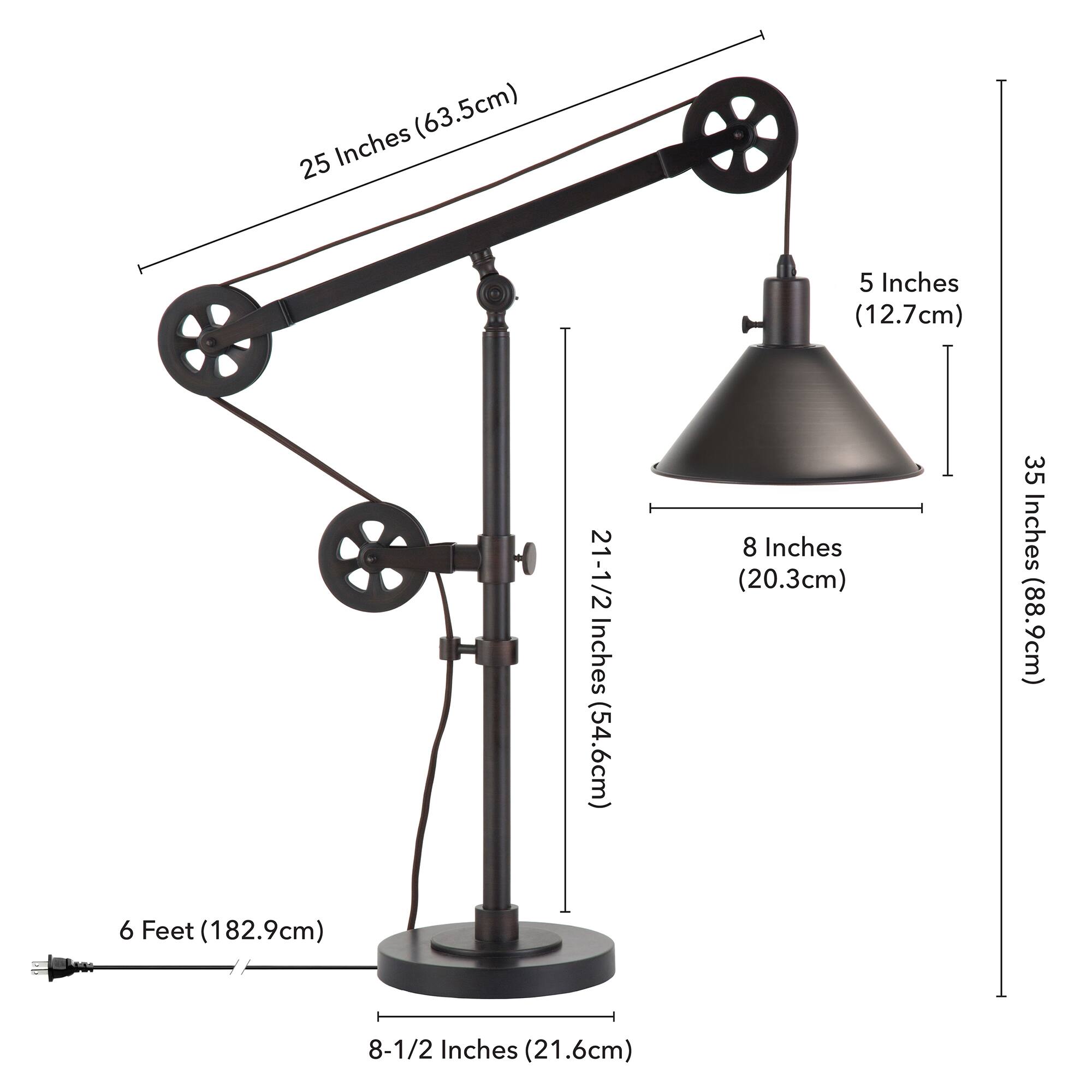 Alt View 13. Hudson&Canal - Descartes Table Lamp - Blackened Bronze.