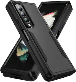 Entronix - Soft-Touch Dual-Layer Case for Galaxy Z Fold 4 - Ultimate Protection and Style - Black
