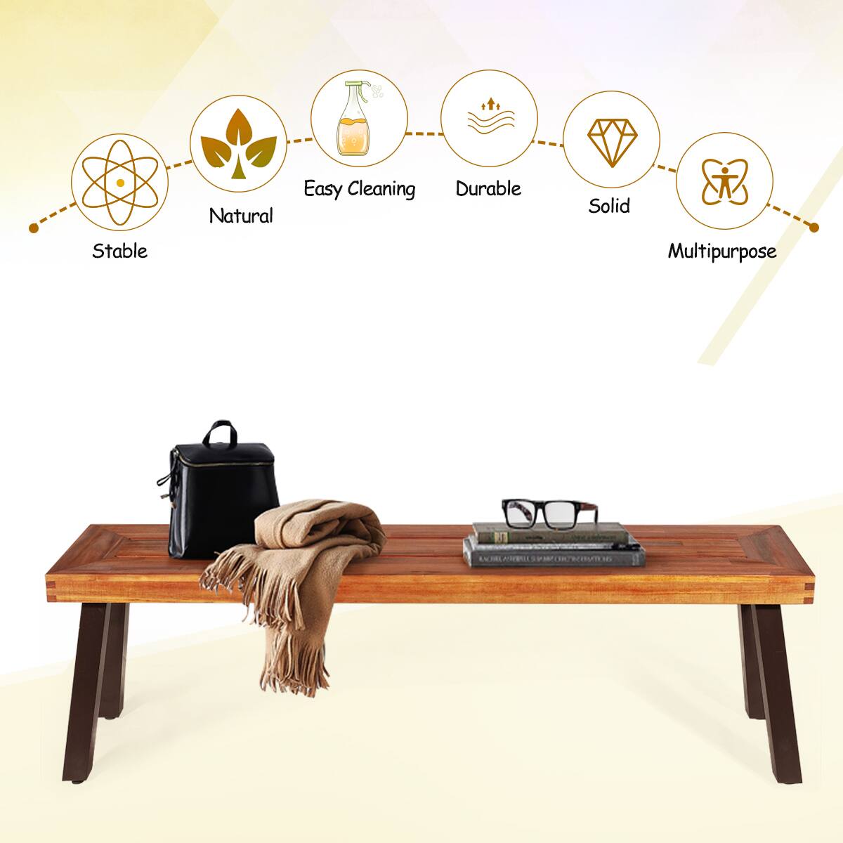 1. Natural
2. Easy Cleaning
3. Durable
4. Solid
5. Stable
6. Multipurpose