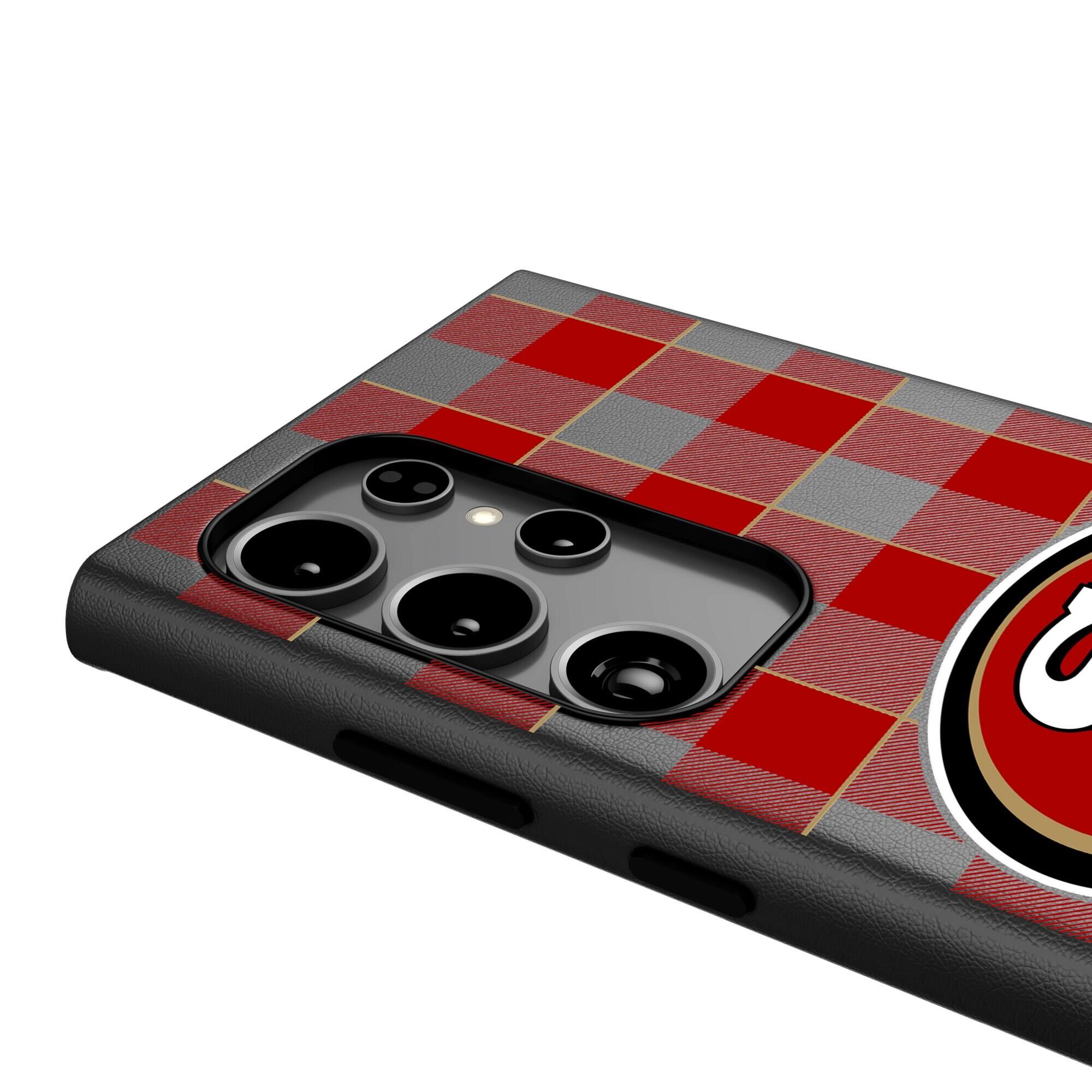 Alt View 3. Keyscaper - San Francisco 49ers Plaid Galaxy Magnetic Bump Case - S24 - Black.