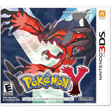 The Pokémon Company
Nintendo Network
Nintendo 3DS
Pokémon
Everyone
E
Content Rated by ESRB
Online Interactions Not Rated by the ESRB
Playable in 2D. Some areas also playable in 3D. 3D mode for ages 7+. See back.
Nintendo - E (Everyone)