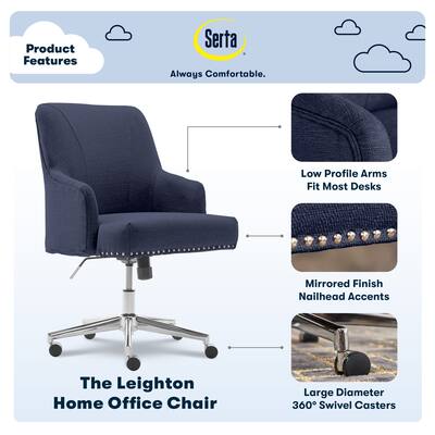 Serta Leighton Modern Upholstered Home Office Chair with Serta Leighton Modern Upholstered Home Office Chair with