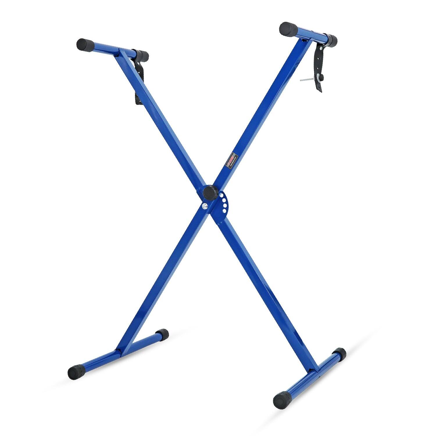 Alt View 5. 5 CORE - Keyboard Stand X Shape Height Adjustable Foldable Portable Key Board DJ Controller Stands - Blue.