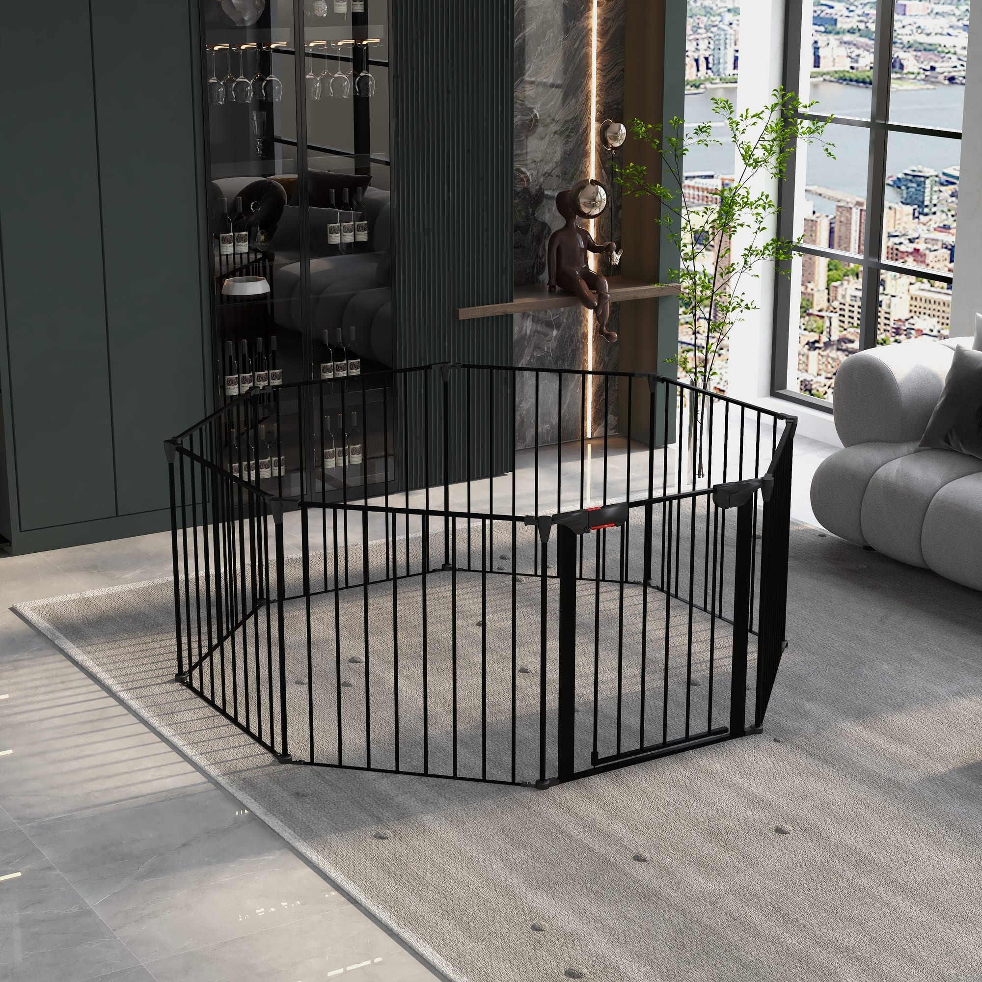 Boyel Living - 200-Inch 8-Panel Configurable Dog Playpen with Walk-Through Door - Black price history on PriceWatchPro