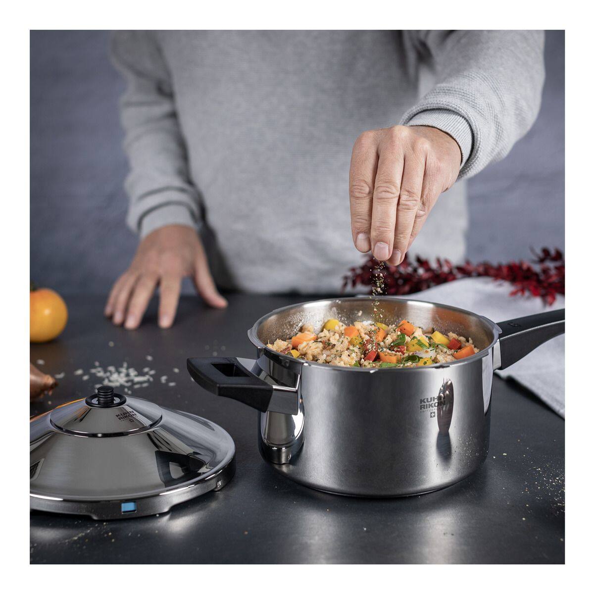 Kuhn Rikon Duromatic Stainless Steel Saucepan Pressure Cooker, 3.7 Qt ...
