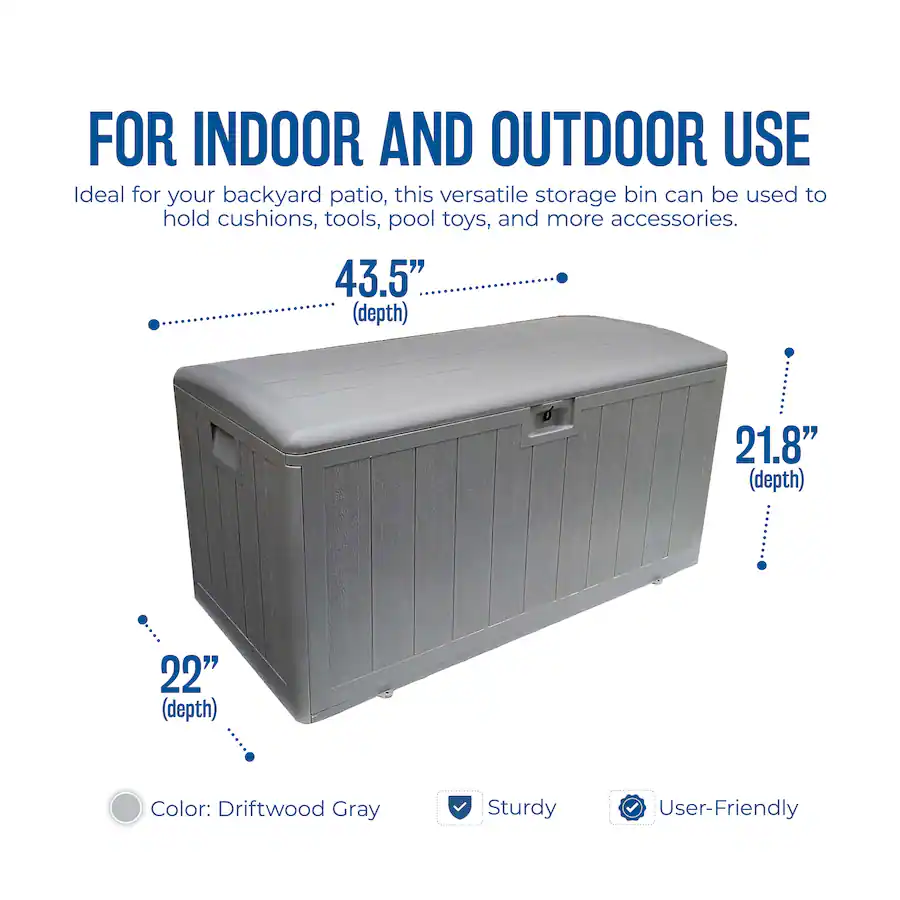 Plastic Development Group 73 Gallon Resin Outdoor Storage Deck Box ...