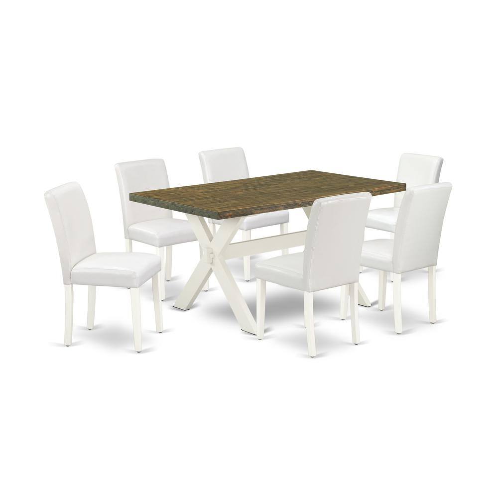 East West Furniture X076AB264 7 7 Piece Modern Rectangular Dining Room ...