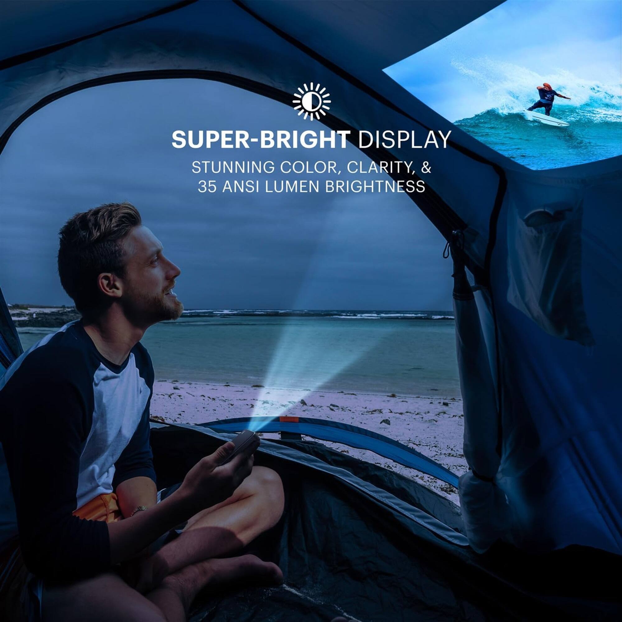 SUPER-BRIGHT DISPLAY
STUNNING COLOR, CLARITY, & 35 ANSI LUMEN BRIGHTNESS