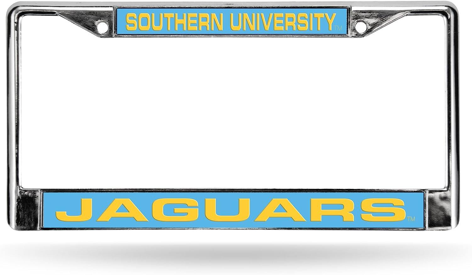 Southern University Jaguars Chrome Metal Laser Cut License Plate Frame
