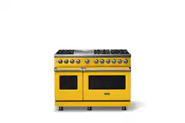 Viking - 48"W. 6 Burner Pro 5 Series 7.3 Cu. Ft. Freestanding Sealed LP Dual Fuel Convection Range/Griddle - Slate Blue
