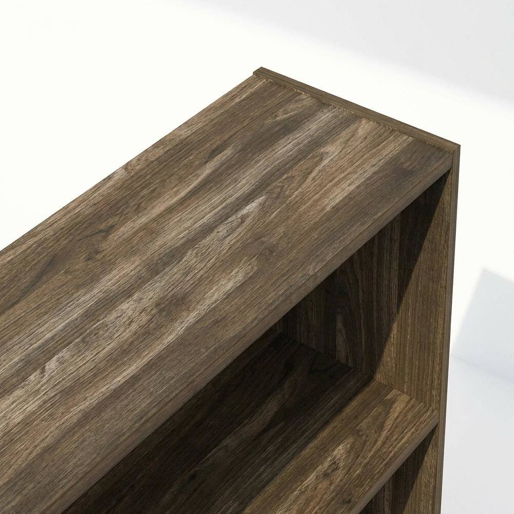 Alt View 1. FurniFact - 3-Tier Open Shelf Bookcase in Columbia Walnut Wood for Storage - Columbia Walnut.