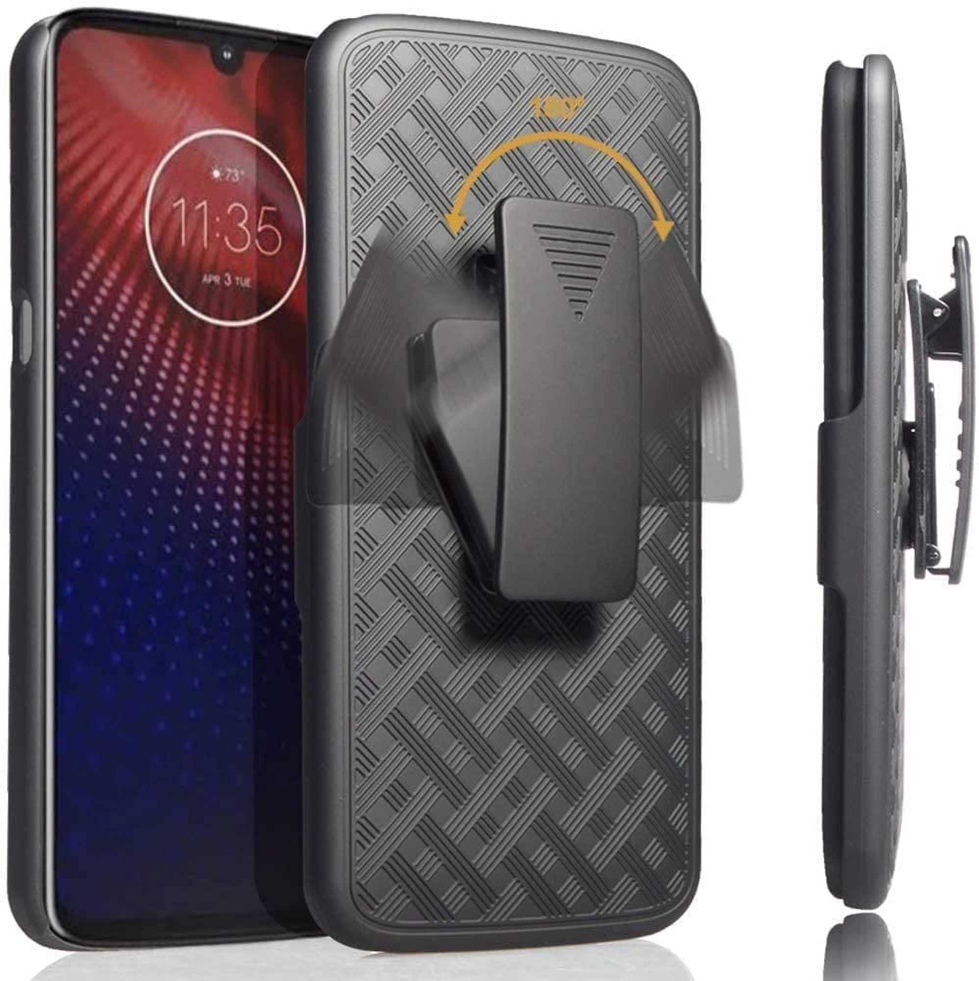 RomeTech - Shell Holster Combo Case for Motorola Moto Z4 - Black