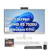 Touch Screen 27" FHD R5 7520U Windows 11 Pro AMD Ryzen 5