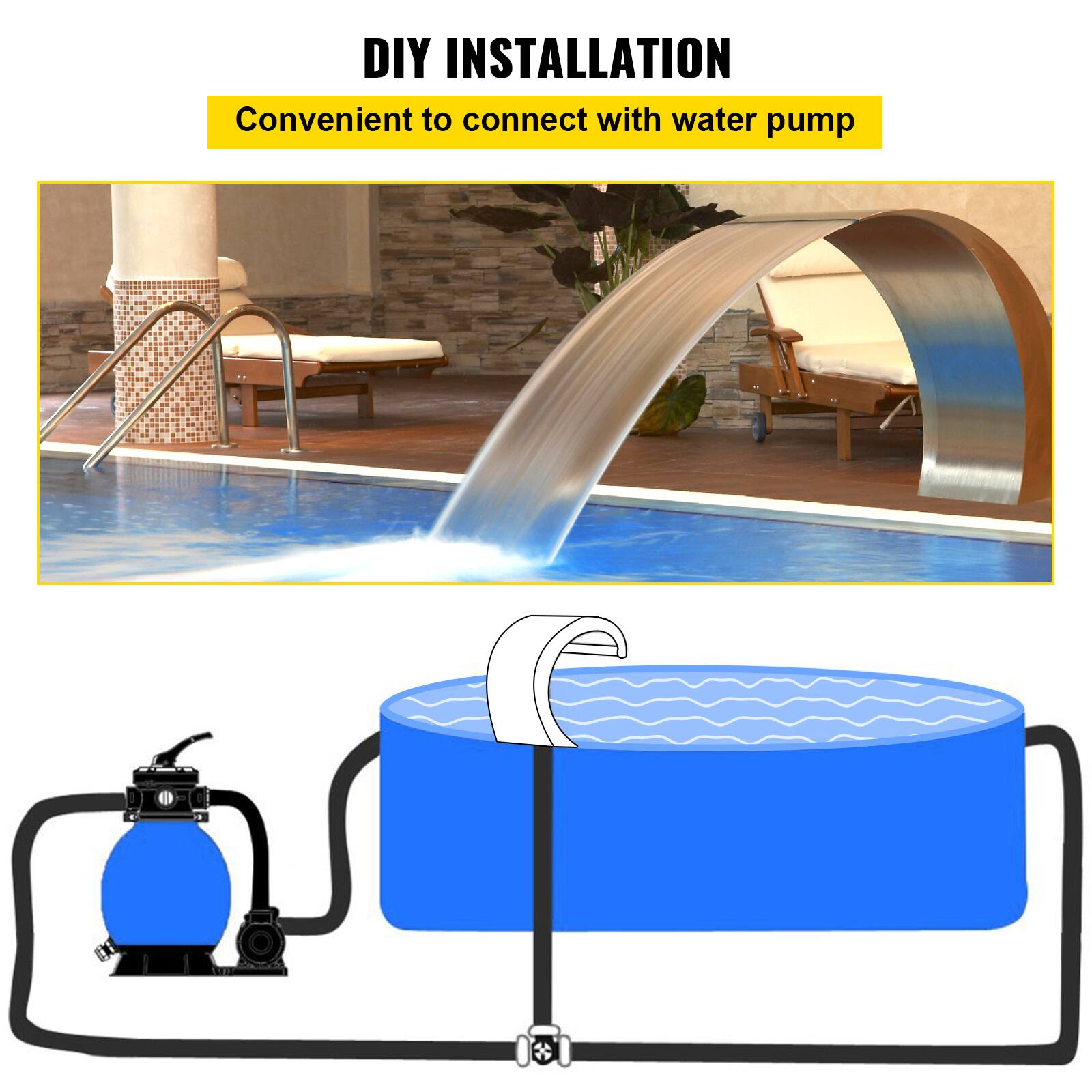 DIY INSTALLATION  
Convenient to connect with water pump