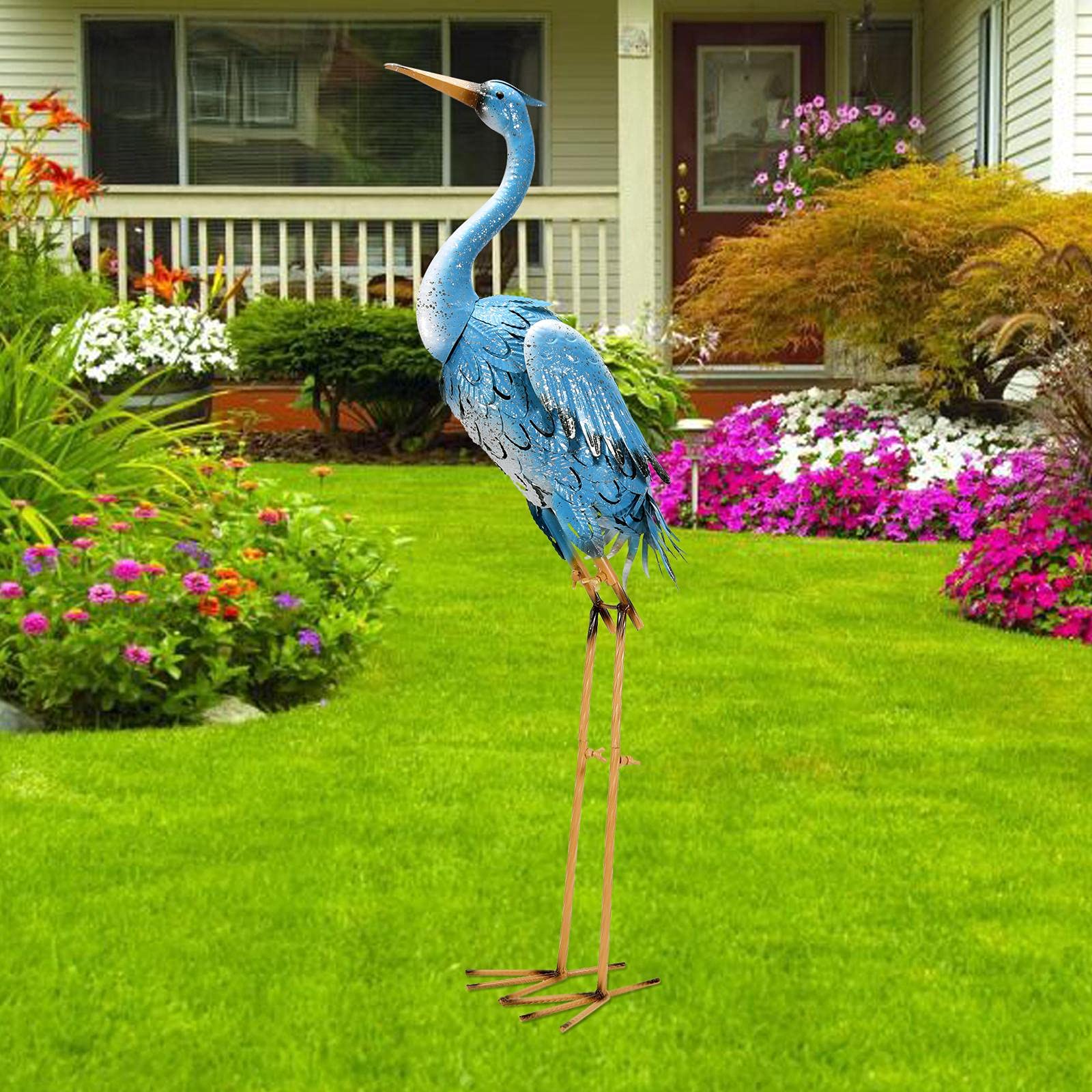 Front. Refined Abode Design - Metal Bald Eagle Large Outdoor Statues Yard Decorations Garden Sculptures & Gifts.