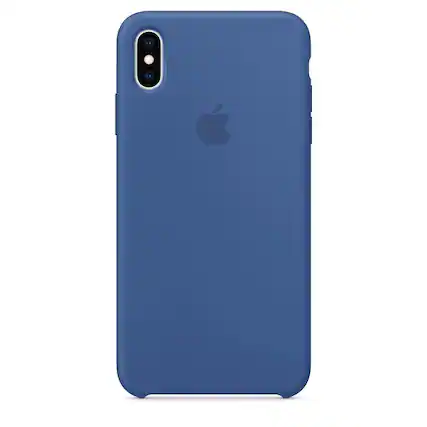 Front. Apple - Apple Silicone Case (for iPhone Xs Max) - Delft Blue - Blue.