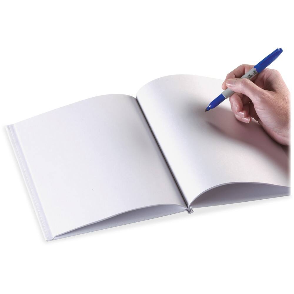 Front. ASHLEY PRODUCTIONS - Ashley Portrait Hardcover Blank Pages Book - Plain - 8 1/2" x 11" Sheet Size - White Paper - 1 Each - 8.5" x 11".