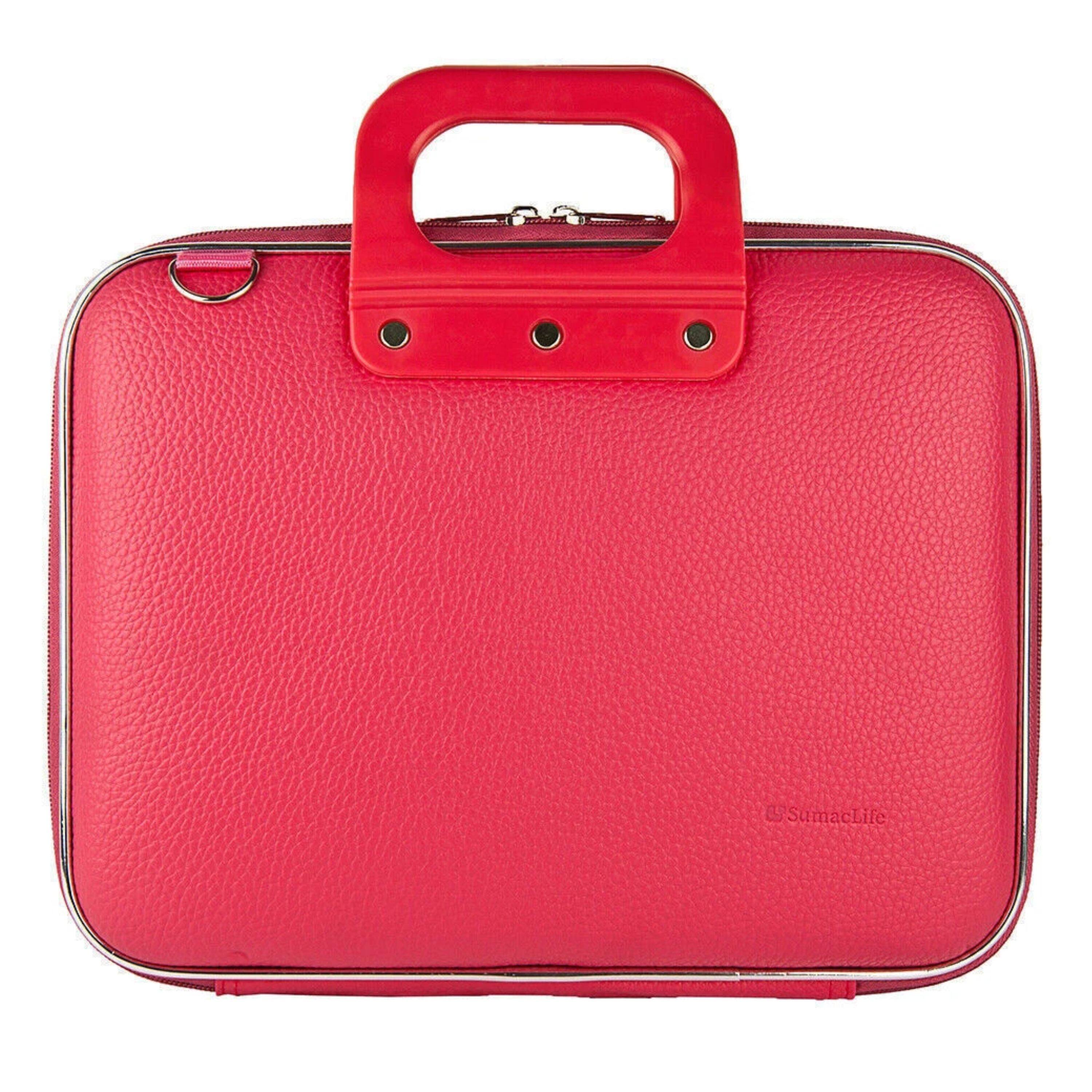 Angle. Kitcheniva - Leather Laptop Case Shoulder Bag For 14" Laptop Pink - Pink.