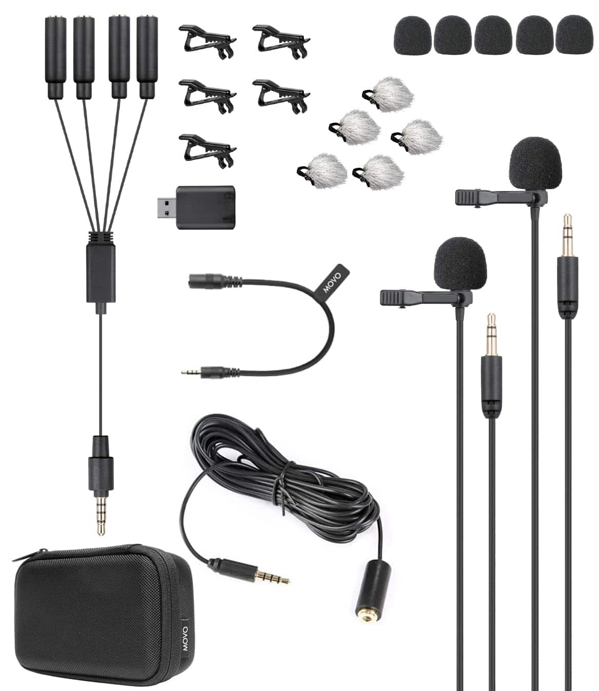 Photos - Microphone Movo  VersaLav-V2 Lavalier  Set for Smartphones, Computer, DSLR or Mirrorless Camera VersaLav-V2 