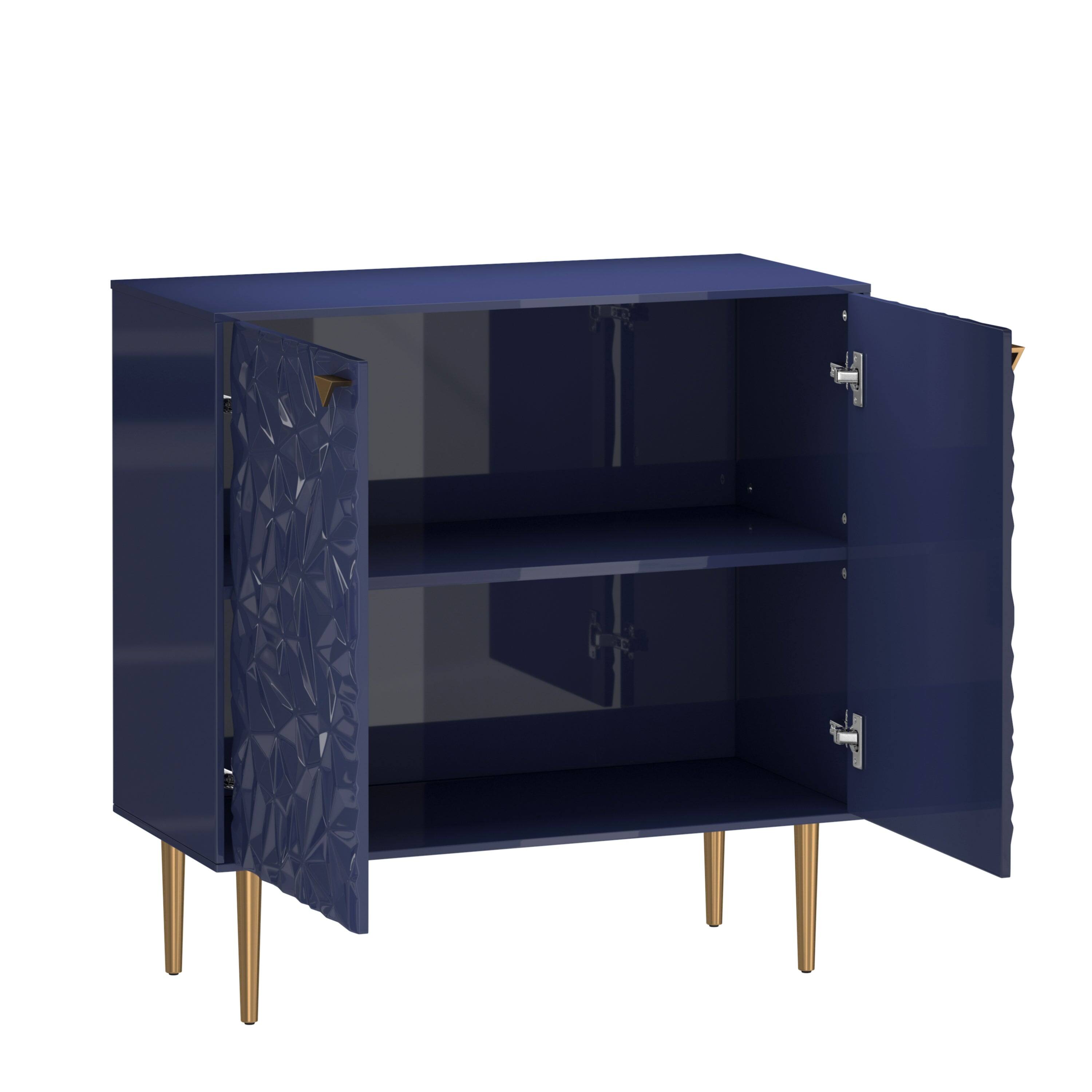 Alt View 8. Boyel Living - 2 Door Locker Accent Cabinet - Navy.