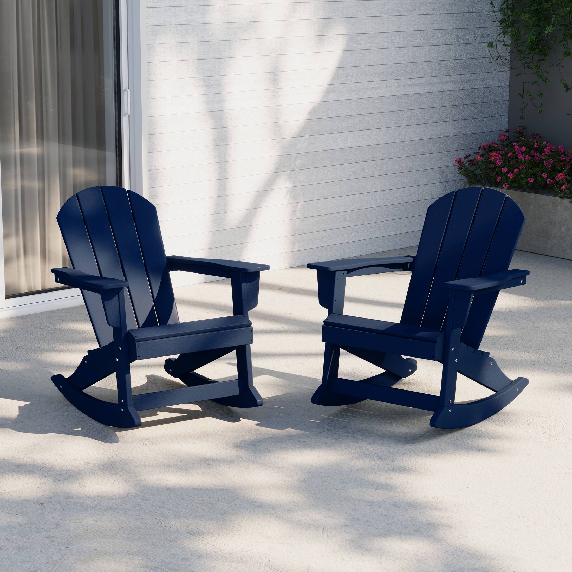 WestinTrends Malibu 2 piece set Outdoor / Patio Poly Adirondack rocking ...