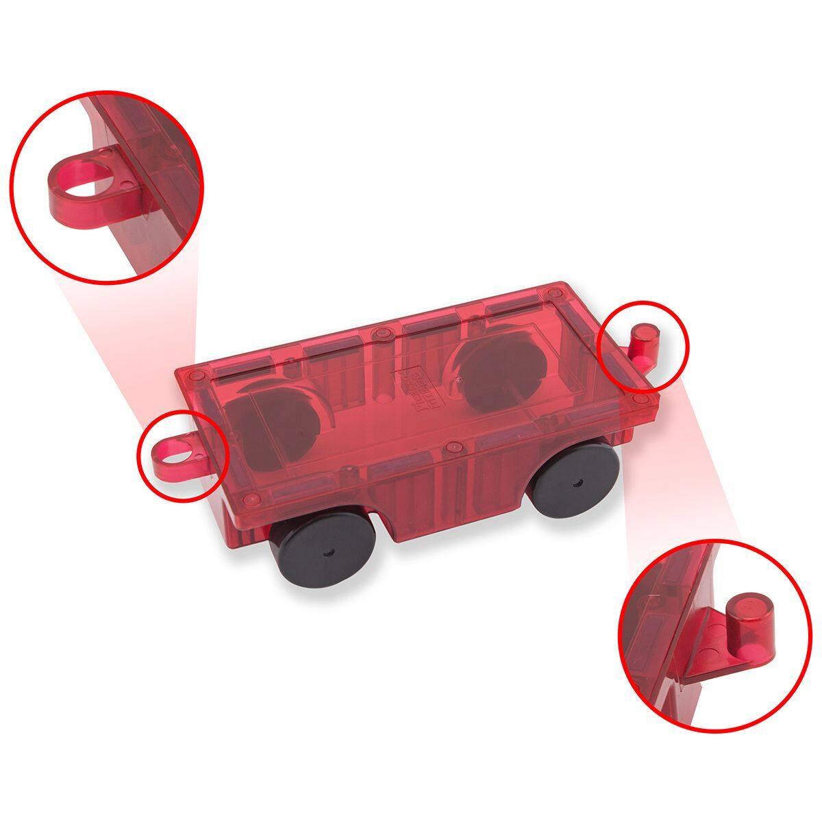 Alt View 3. PicassoTiles - PICASSO-TILES Cars Magnetic Tiles for Kids, Construction STEM Building Blocks Educational Toy, 2PCS - Multicolor.