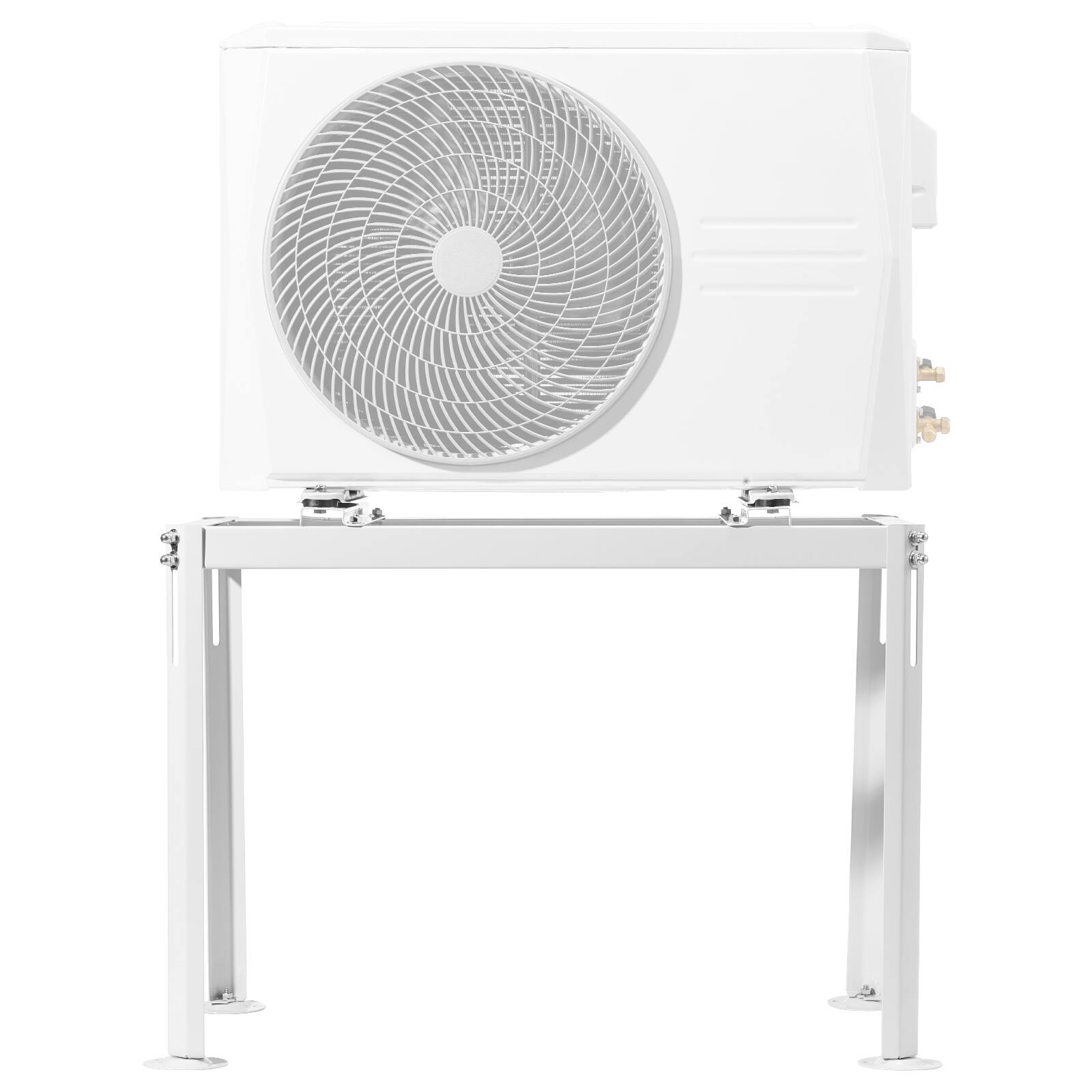 Alt View 5. VEVOR - Mini Split Ground Stand, Adjustable Anti-Vibration Mini Split Stand for 9000-18000 BTU Ductless Air Conditioner Heat - White.