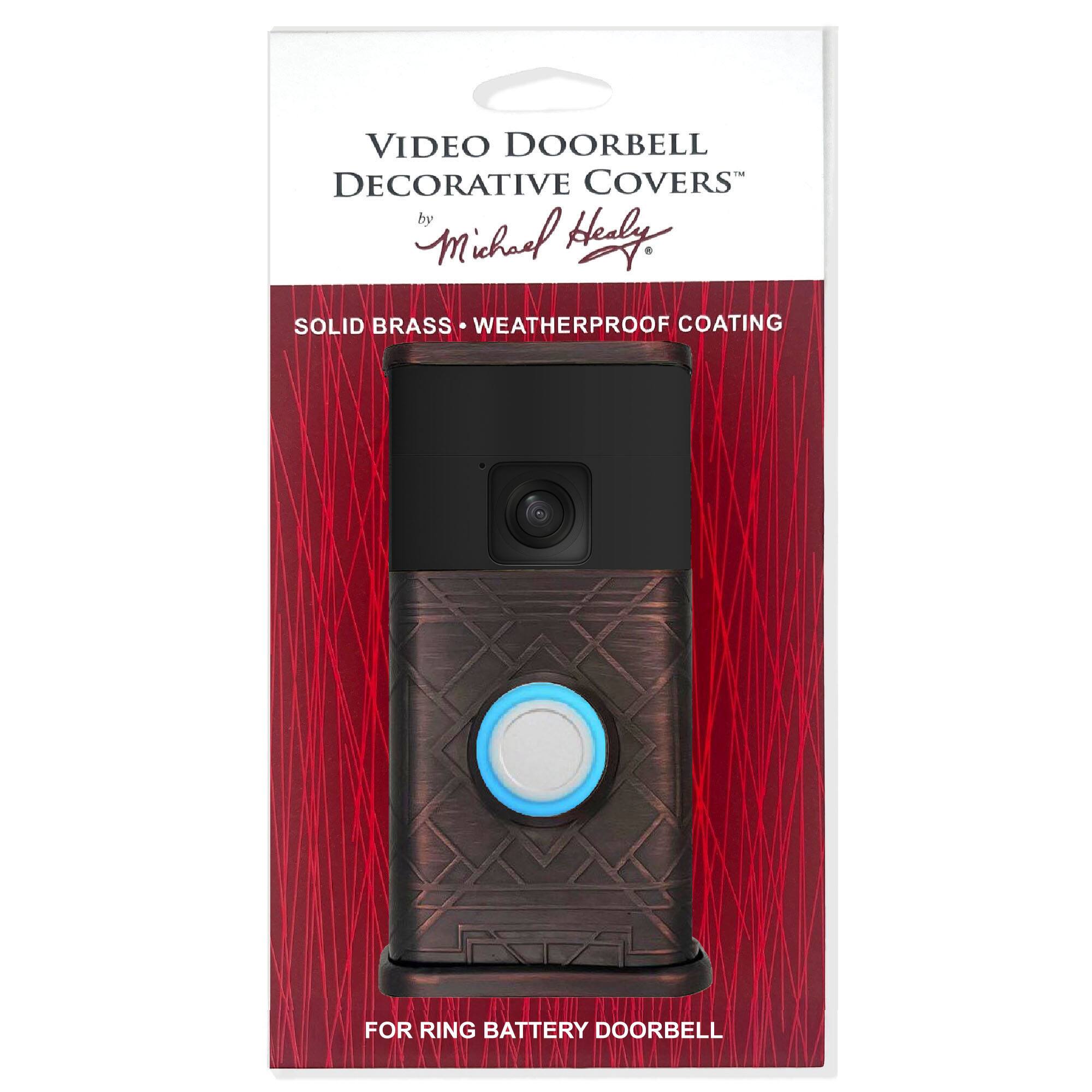 VIDEO DOORBELL DECORATIVE COVERS by Michael Hely - SOLID BRASS WEATHERPROOF COATING FOR RING BATTERY DOORBELL