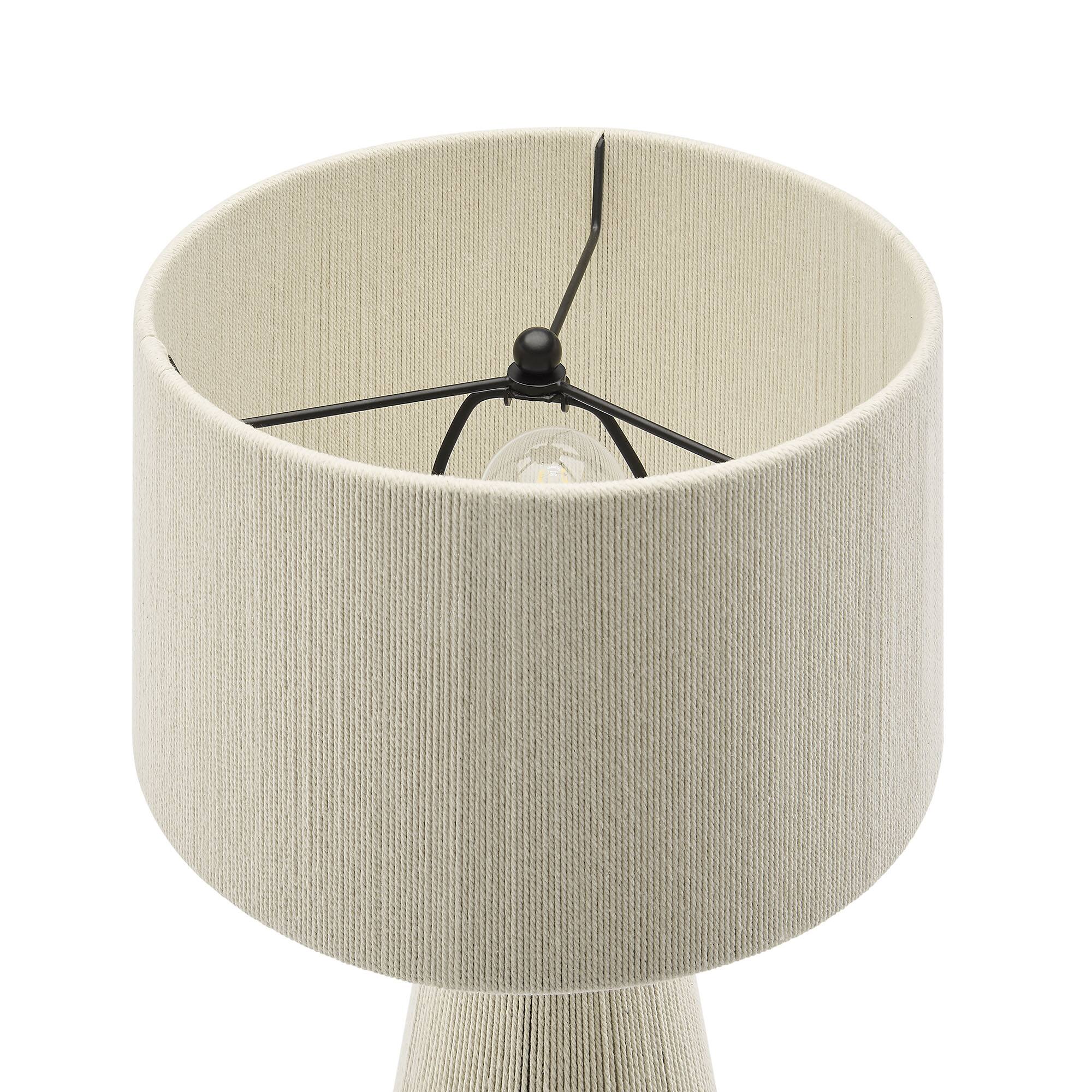 Alt View 5. Modway - Gia Handwoven Cotton Thread Striped or Plain Table Lamp by Modway - Natural.
