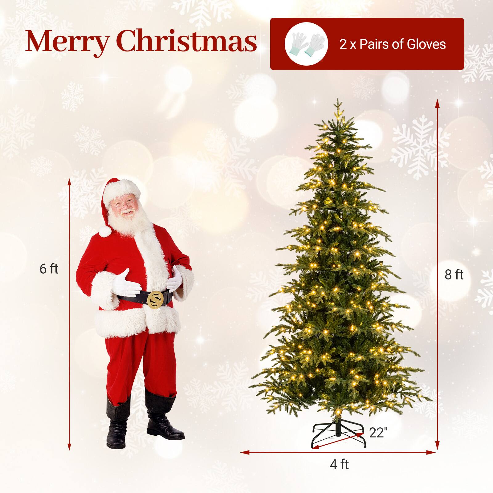 Merry Christmas

2 x Pairs of Gloves

6ft

8ft

22"

4ft