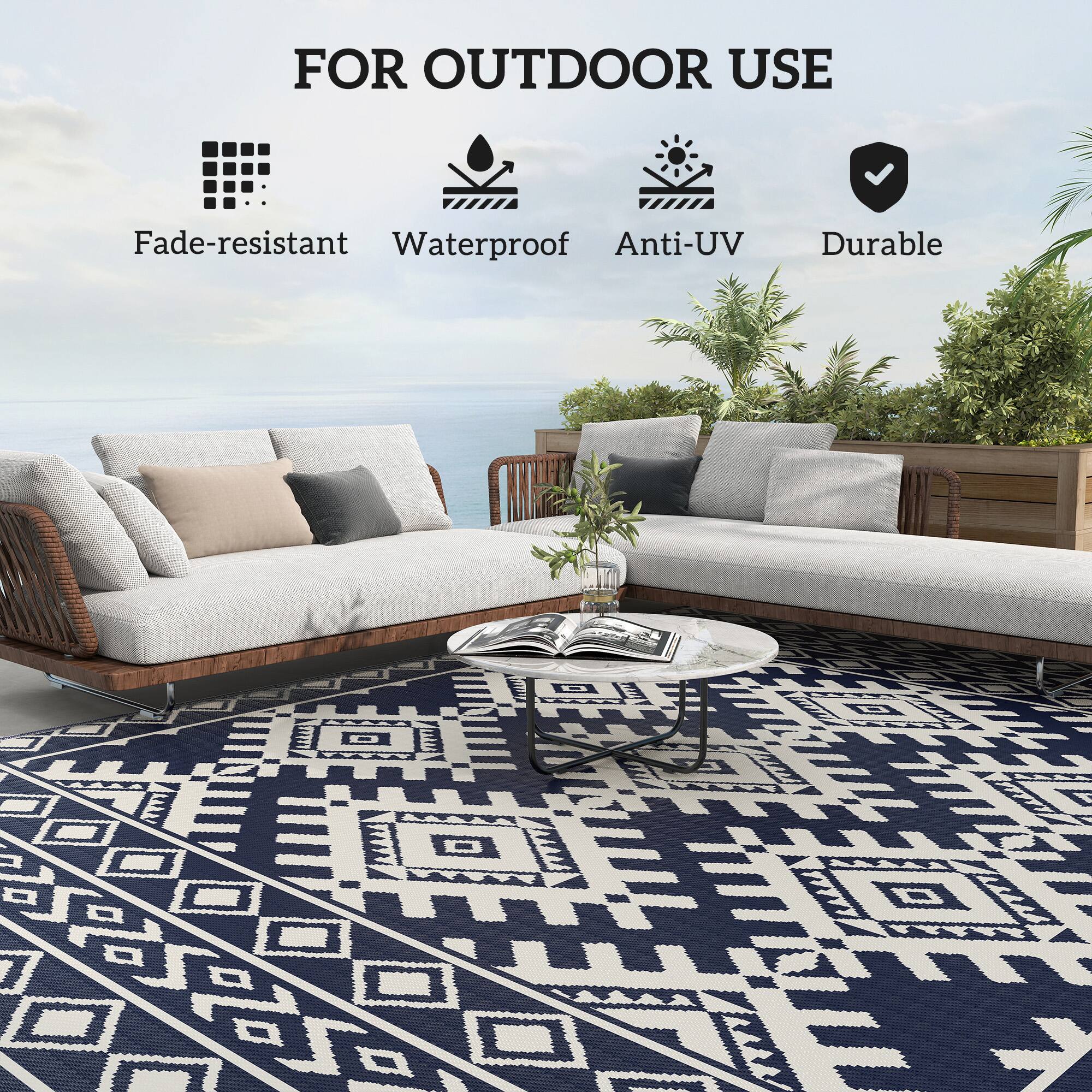 FOR OUTDOOR USE
Fade-resistant
Waterproof
Anti-UV
Durable