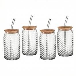 Jay Import - Belmar Set of 4 Glass Sippers 18oz - Clear