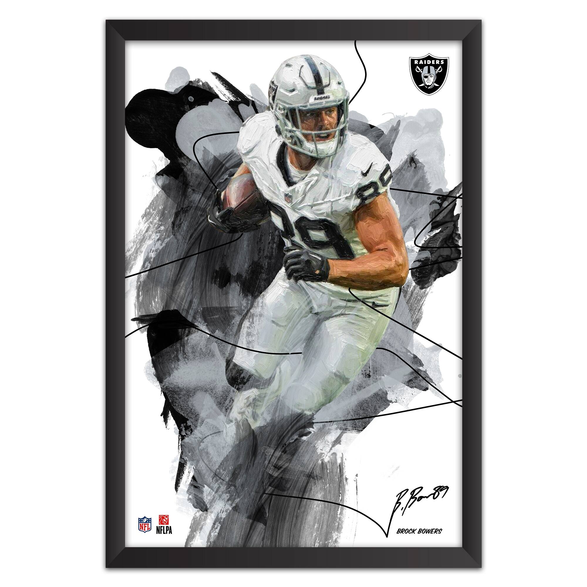 Brock Bowers Las Vegas Raiders 14" x 20" Brush Stroke Player Framed Art Print