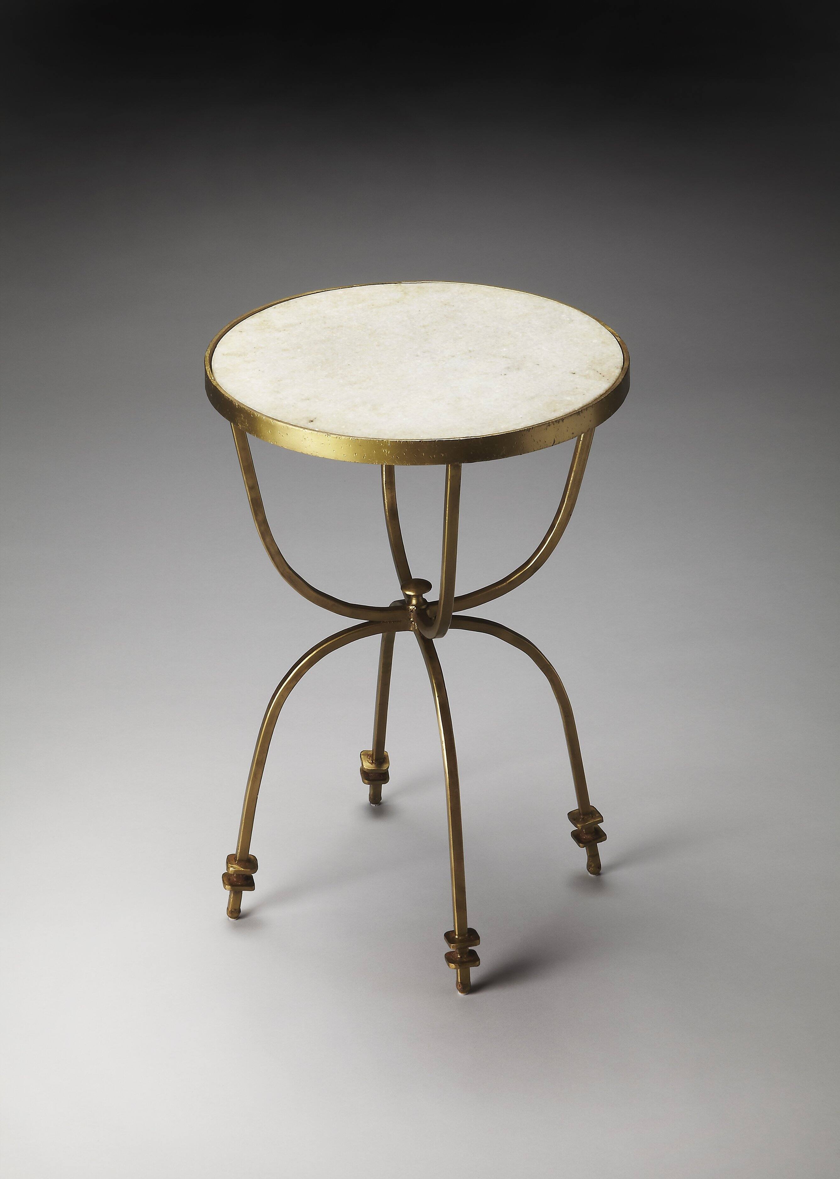 Alt View 3. Butler Specialty - Hager Marble & Metal Side Table - Multi-Color.