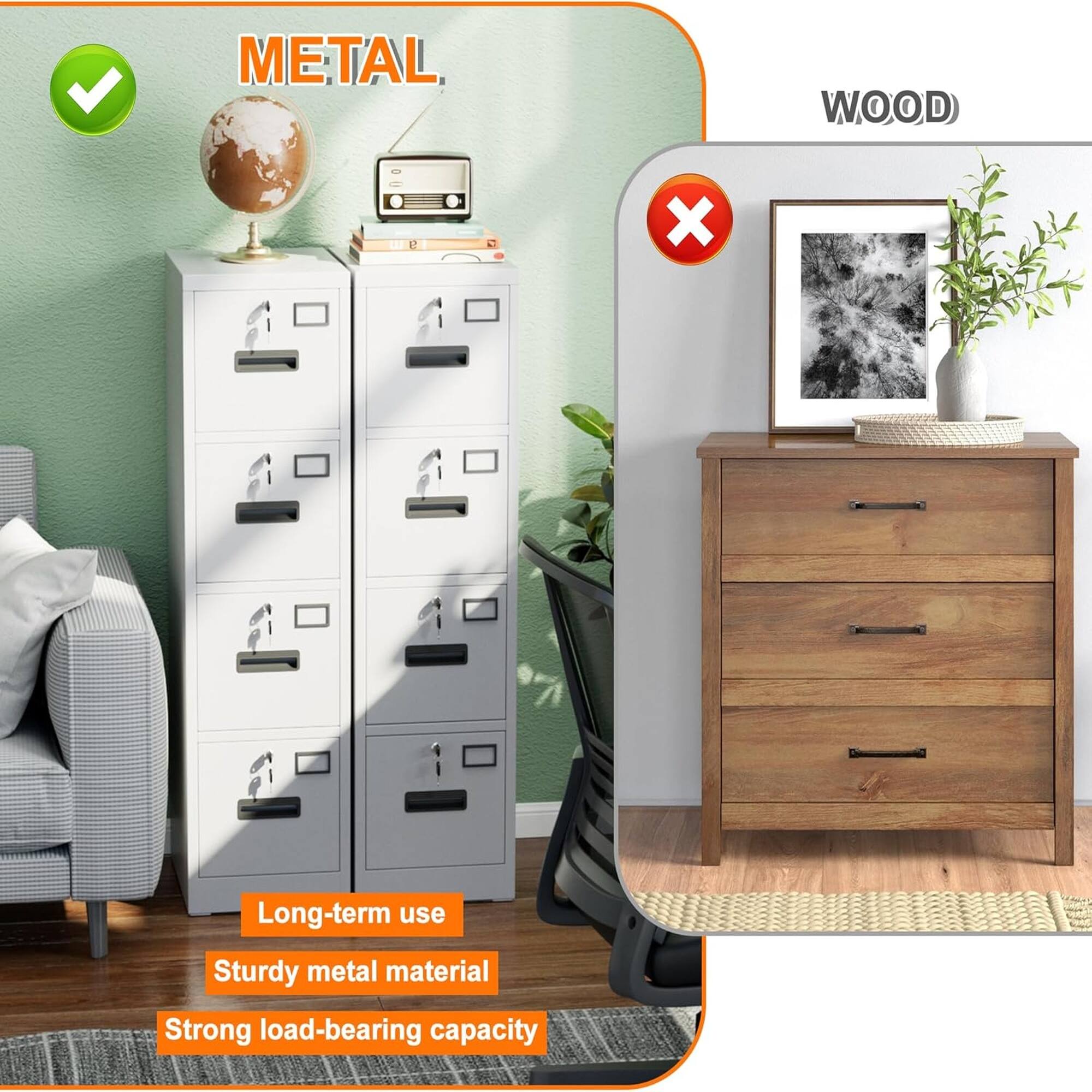 METAL F WOOD X Long-term use Sturdy metal material Strong load-bearing capacity