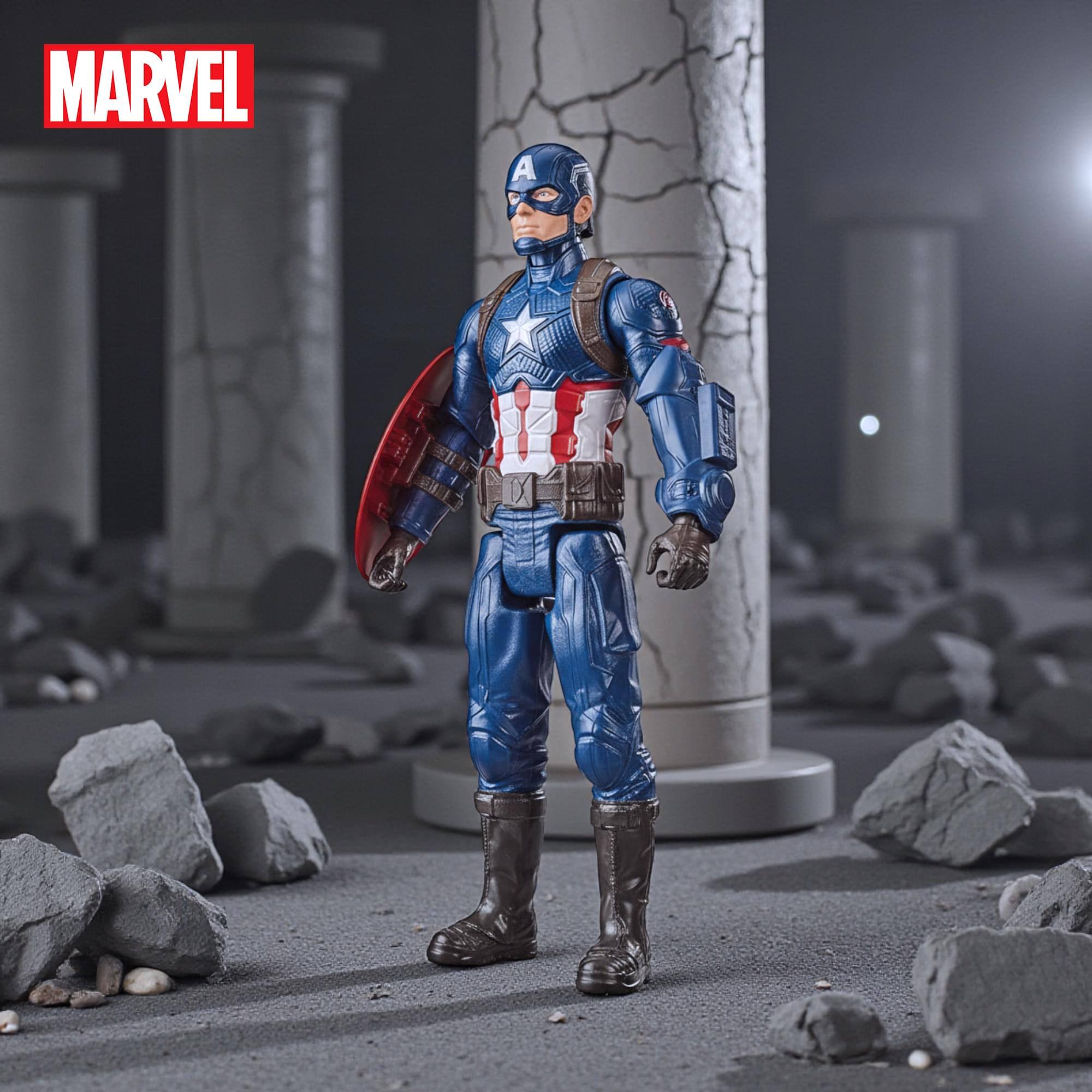 Alt View 2. Hasbro - Marvel Avengers Titan Hero Captain America Action Figure - Blue.