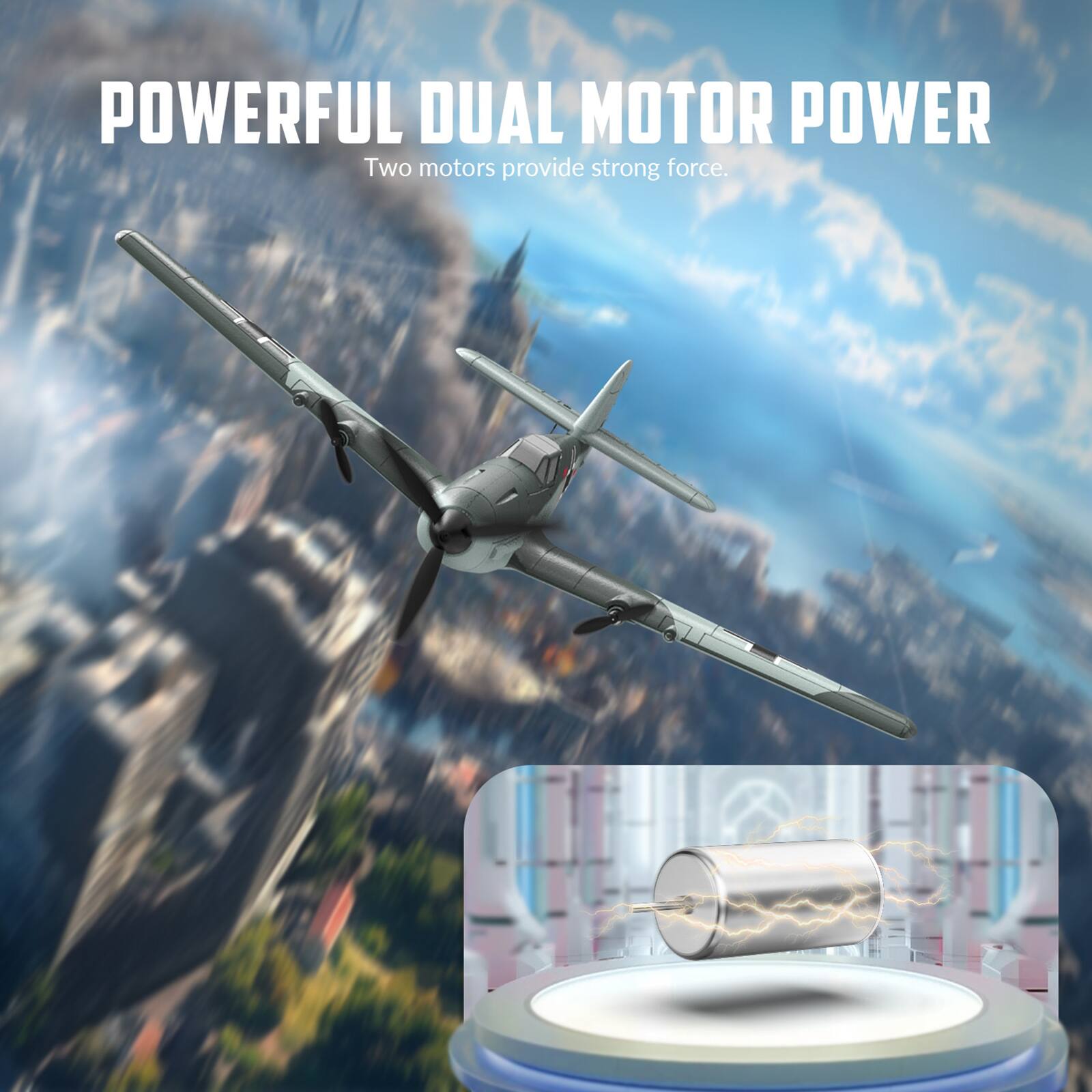 POWERFUL DUAL MOTOR POWER  
Two motors provide strong force.