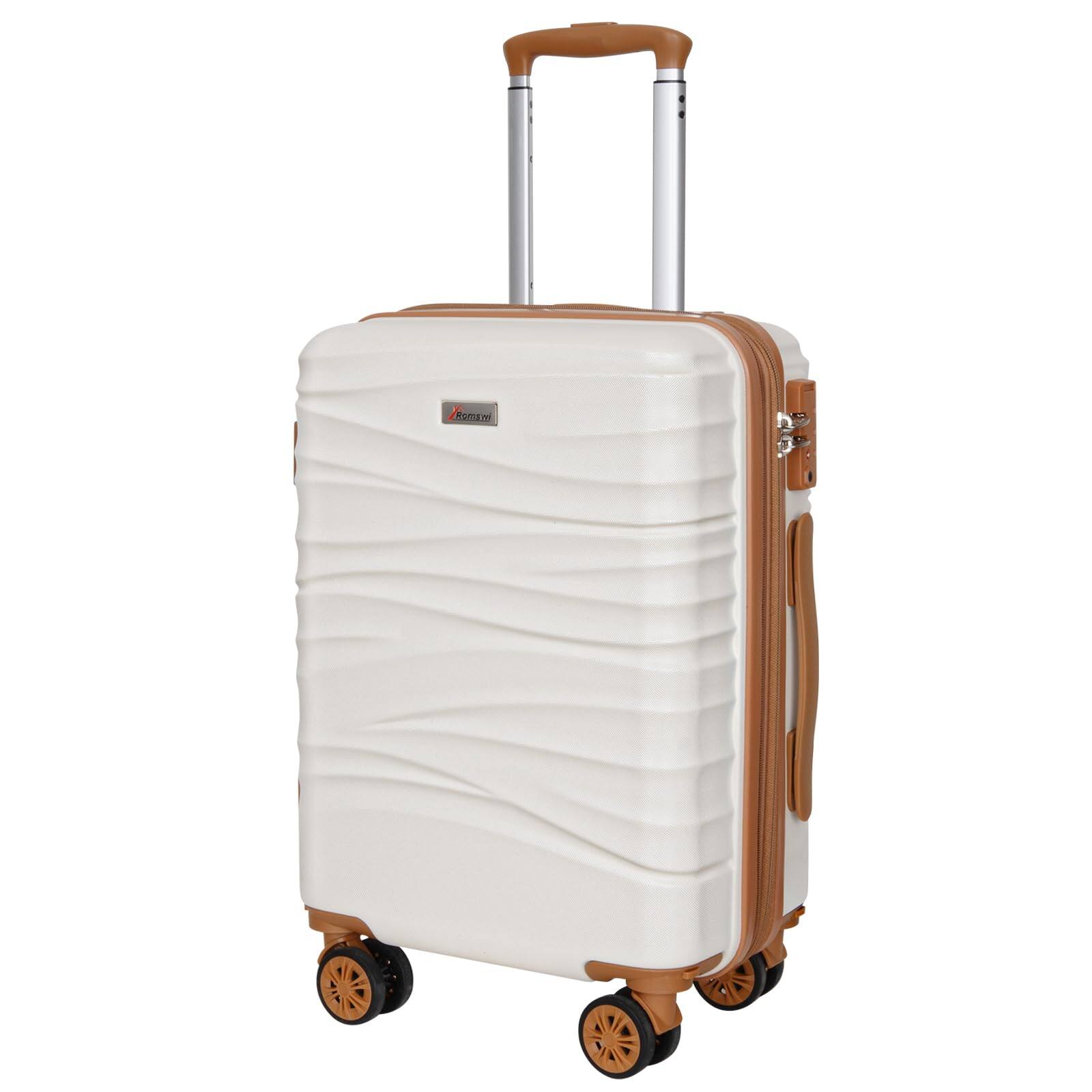 Front. Vulpecula Spade - Expandable 22x14x9 Airline Approved,21" Carry On Luggage,Hardshell Suitcase with Double Spinner Wheels for 20% More - White.