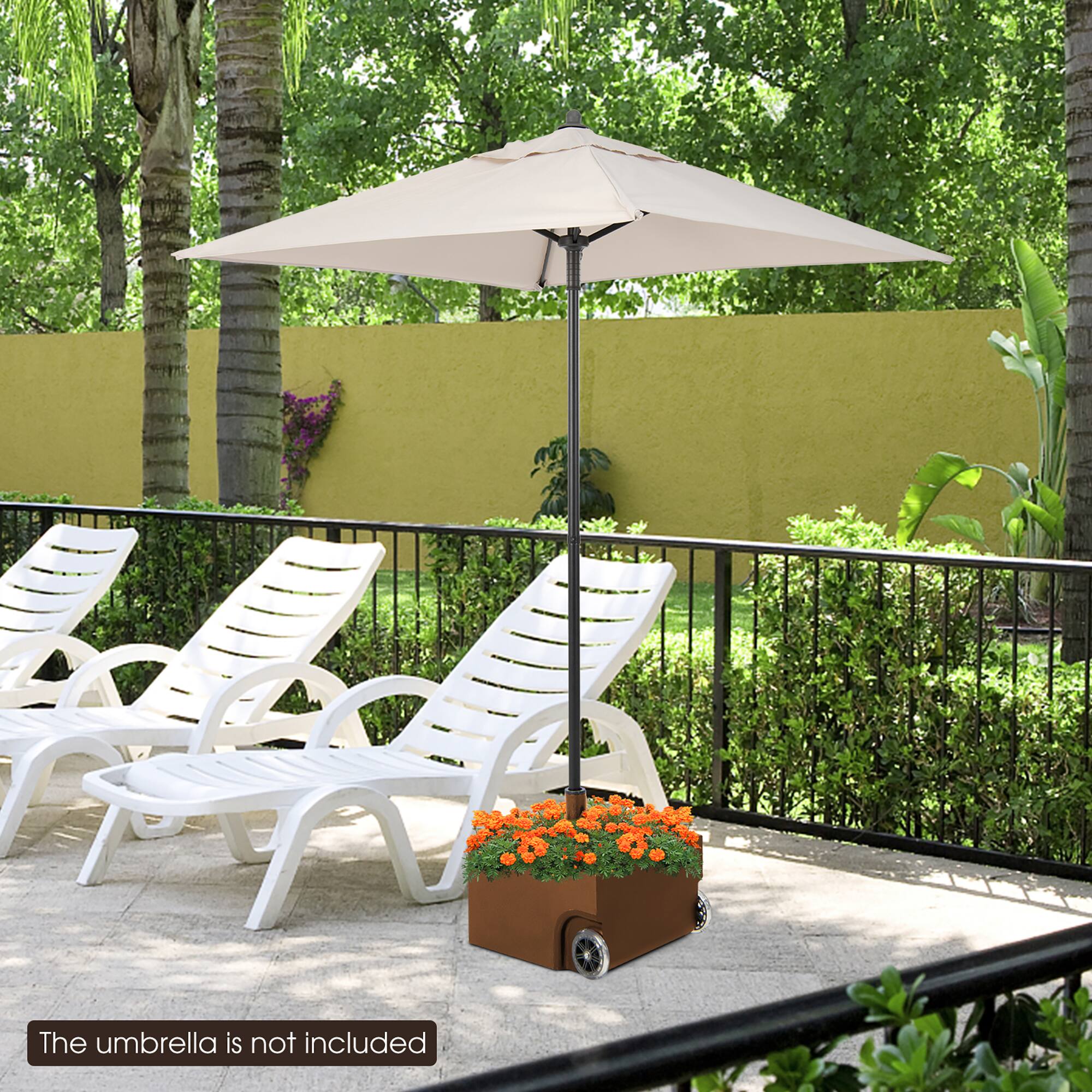 The umbrella is not included