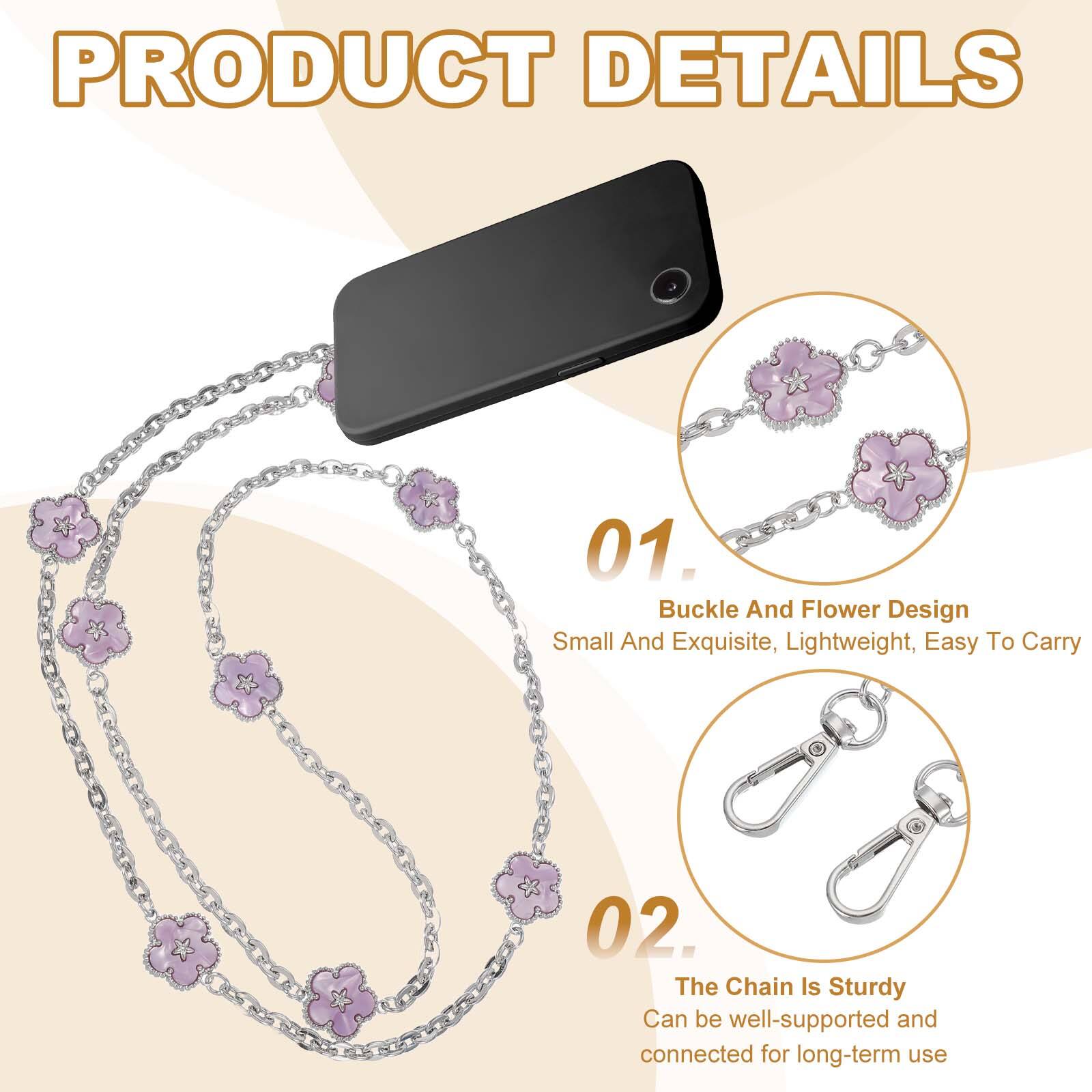 PRODUCT DETAILS

01. Buckle And Flower Design  
Small And Exquisite, Lightweight, Easy To Carry

02. The Chain Is Sturdy  
Can be well-supported and connected for long-term use