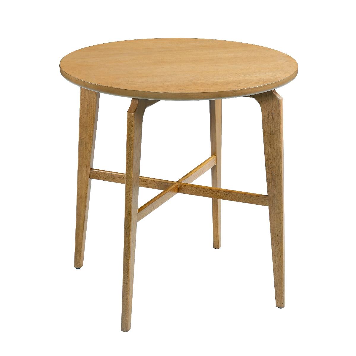 Alt View 1. Loheer - Loheer Round Bar Table Natural Wood Finish 36 Inch Bar Height for Kitchen or Home Bar - Natural.