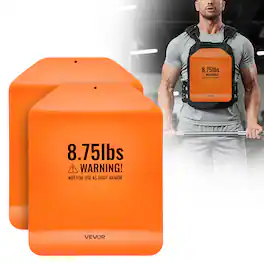 VEVOR - Curved Weight Vest Plates, 8.75 LB Pairs, Premium Steel Tactical Weighted Plates for Vest, Ergonomic Design,for Strength - Orange