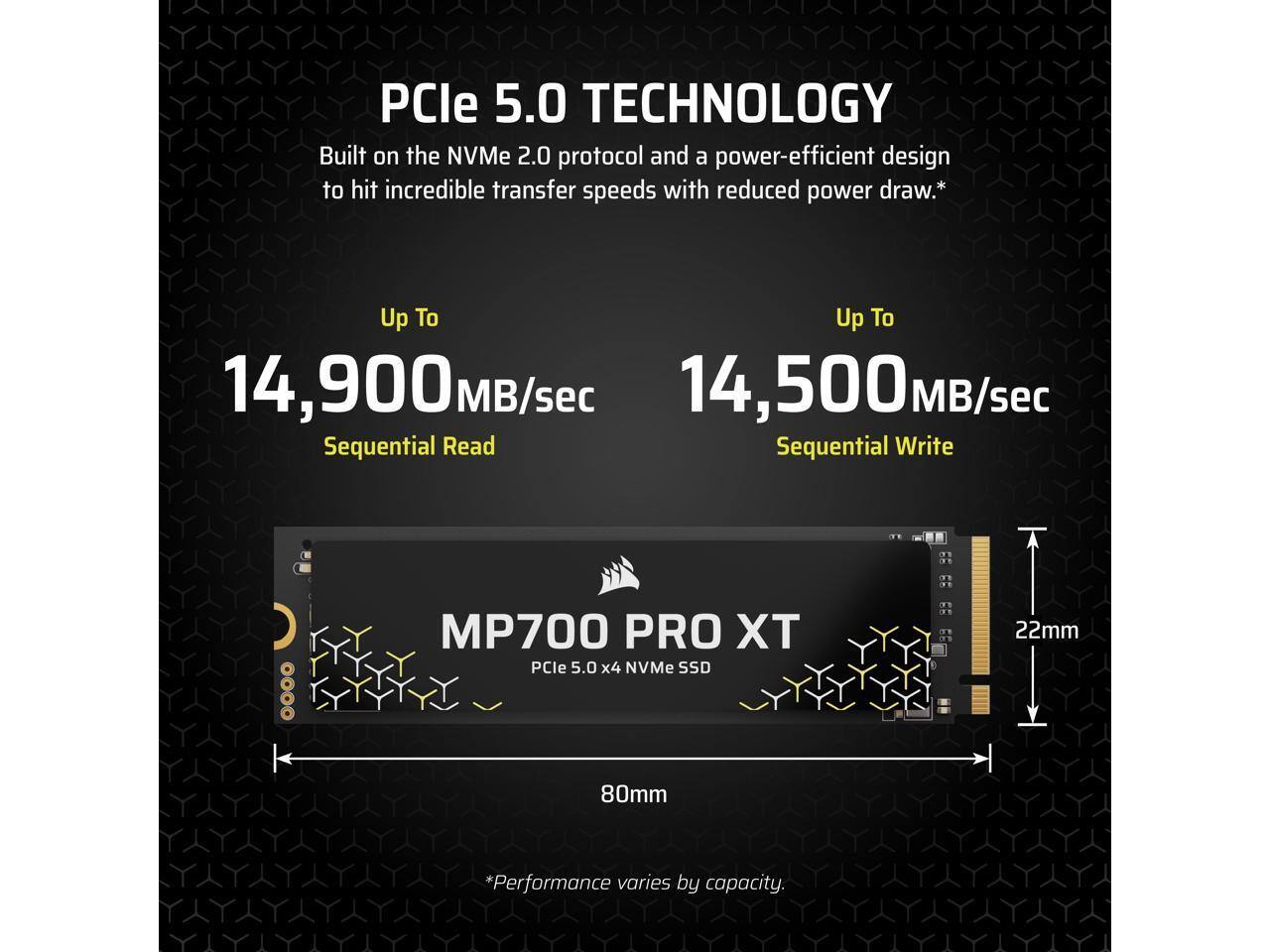 CORSAIR MP700 PRO XT M.2 2280 4TB PCI Express 5.0 x4 3D NAND TLC