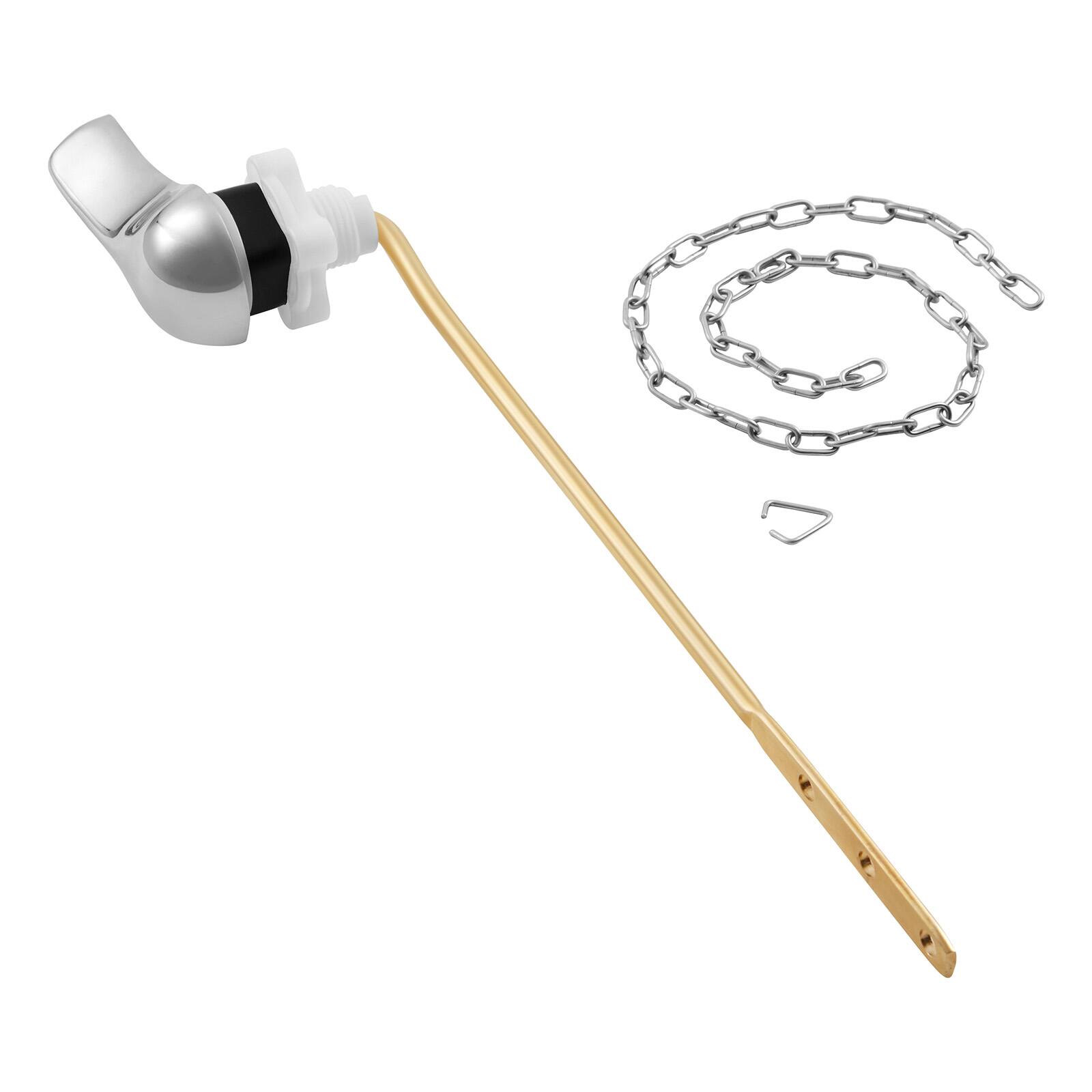 Alt View 5. VEVOR - Toilet Handle Replacement Kit,Front Mount Universal Toilet Handle,Toilet Handle Lever with Stainless Steel Flapper Chain - Silver.