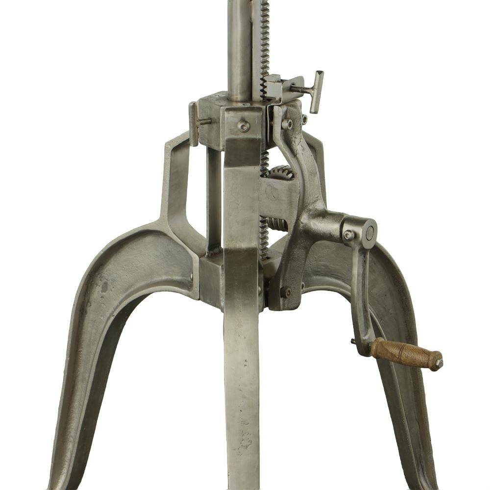 Alt View 3. Carolina Chair & Table - Mundra Adjustable Crank Table - Antique Nickel - Grey.