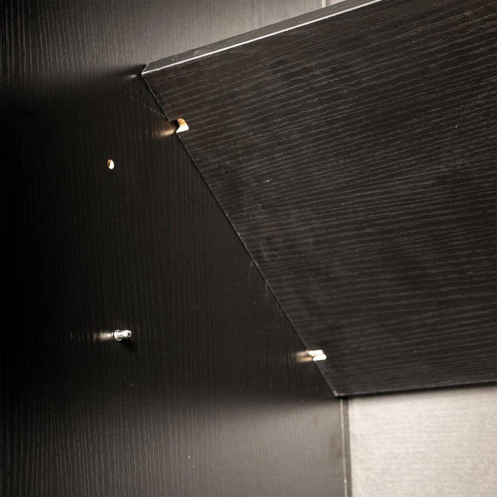 Alt View 6. Kadyn - 71" Arched Pantry Cabinet with Glass Door and Barn Door Design - Black - Black.