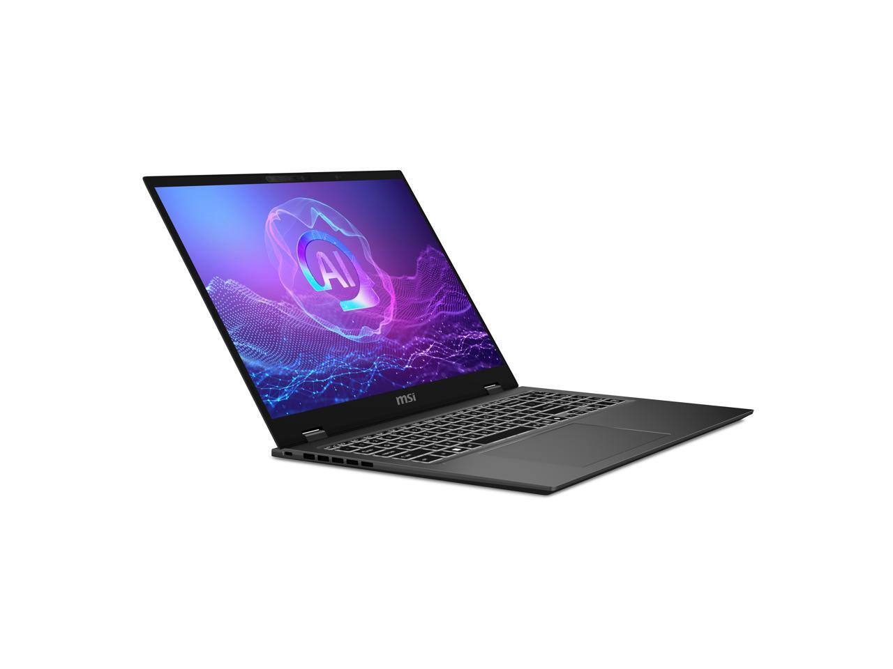 Alt View 8. MSI - MSI Prestige 16 AI Evo 16” UHD+ OLED Laptop - Intel Core Ultra 7 255H 2025 - Intel Arc Graphics - 16GB RAM - 1TB Storage - Stellar Gray.